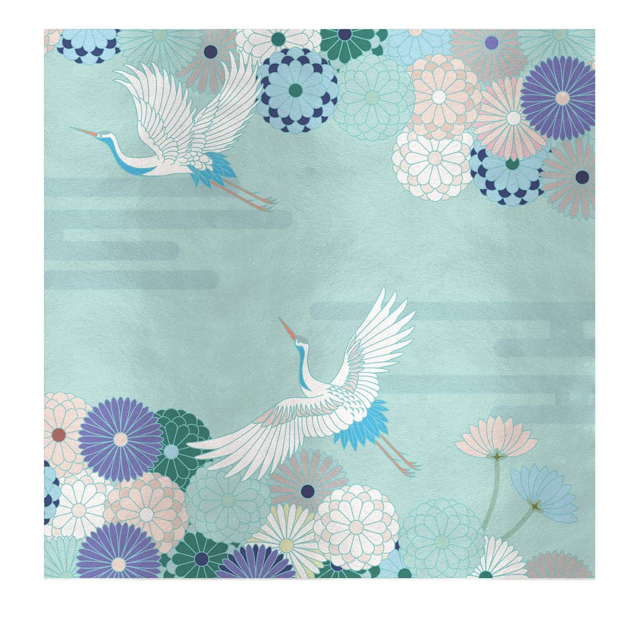 Flowers and Storks Light Blue Panel - Main view