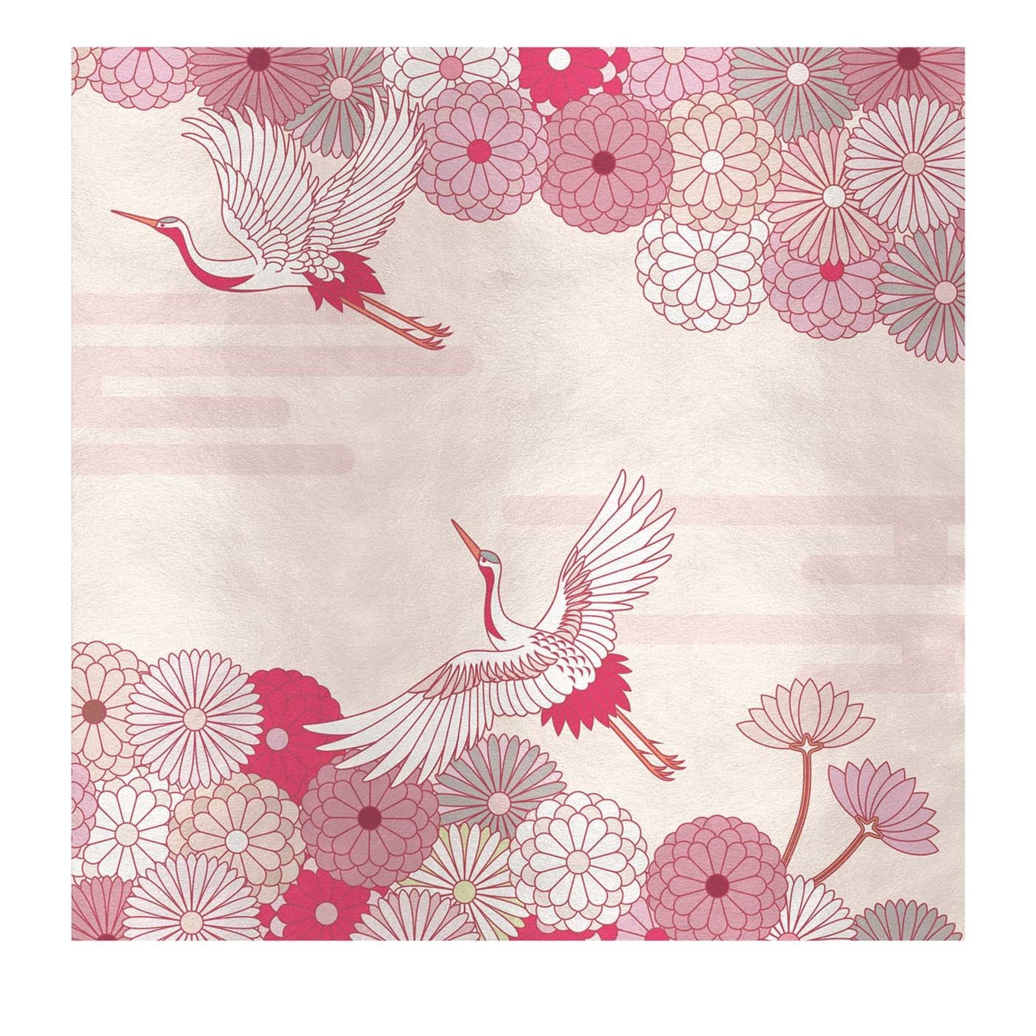 Flowers and Storks Pink Panel - Main view