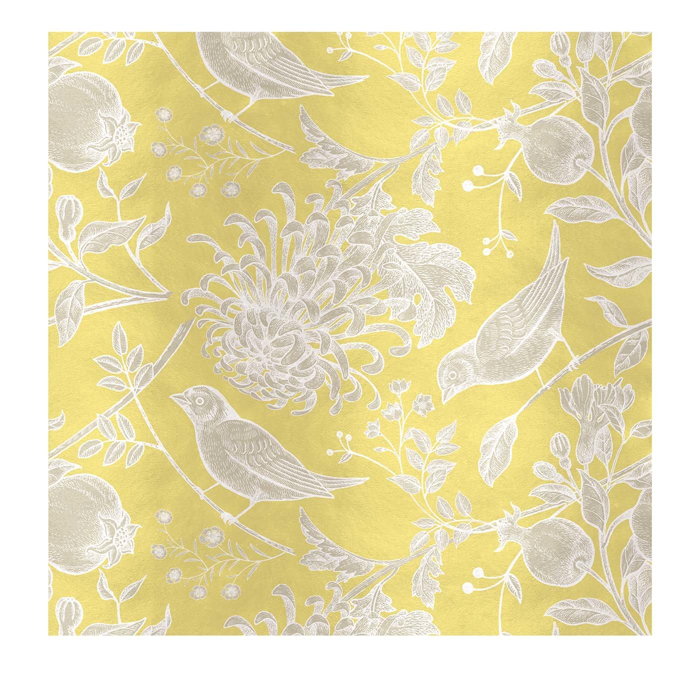 Flowers and Birds Yellow Panel - Midsummer Milano