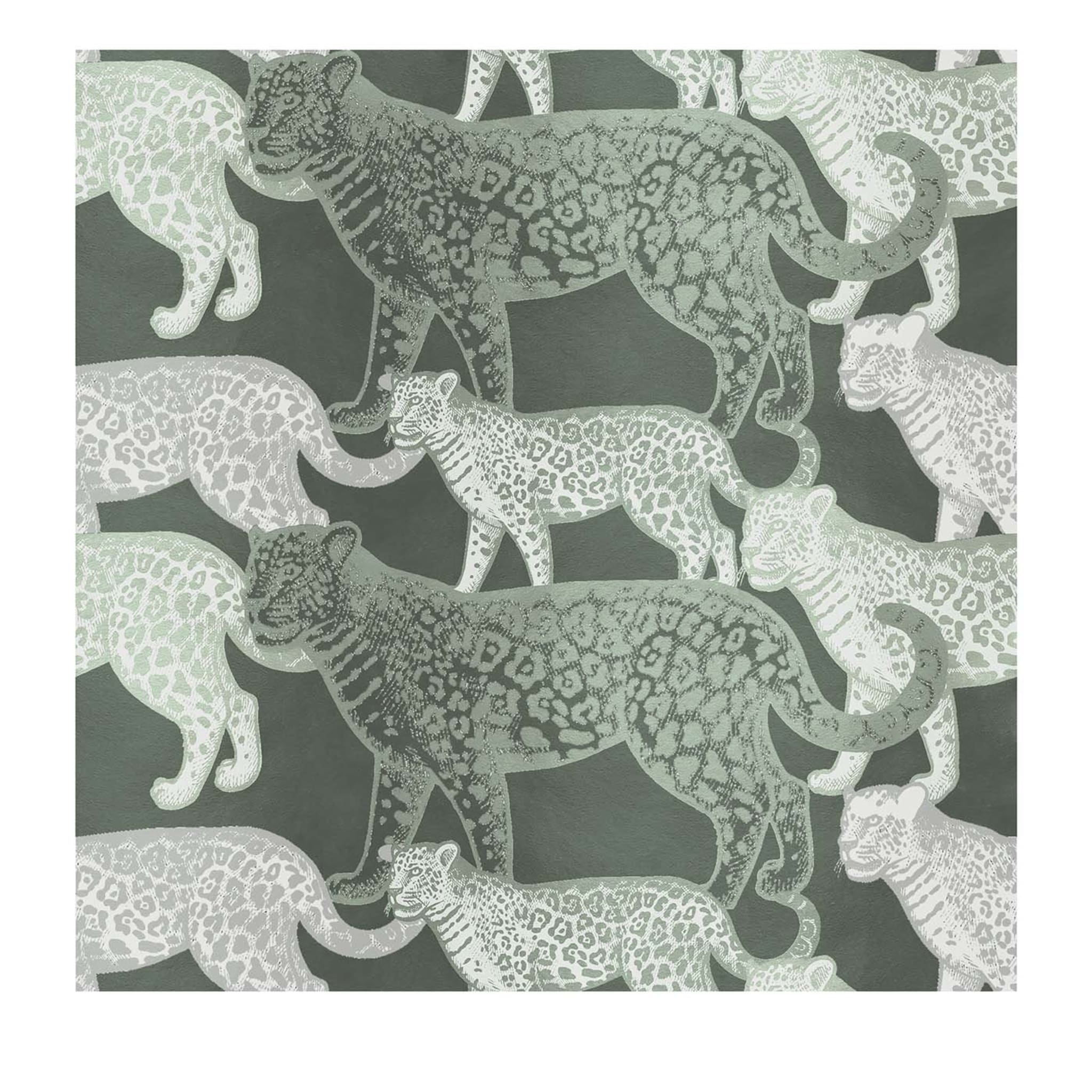 Panneau vert des léopards en marche #1 - Vue principale
