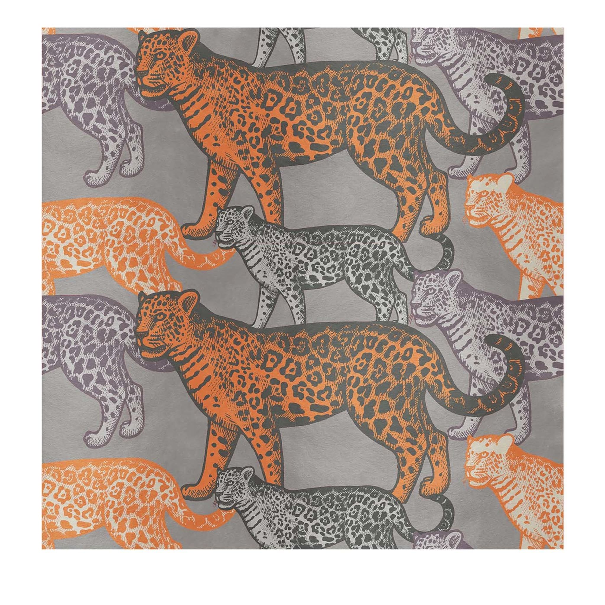 Walking Leopards Panel naranja nº 2 - Vista principal