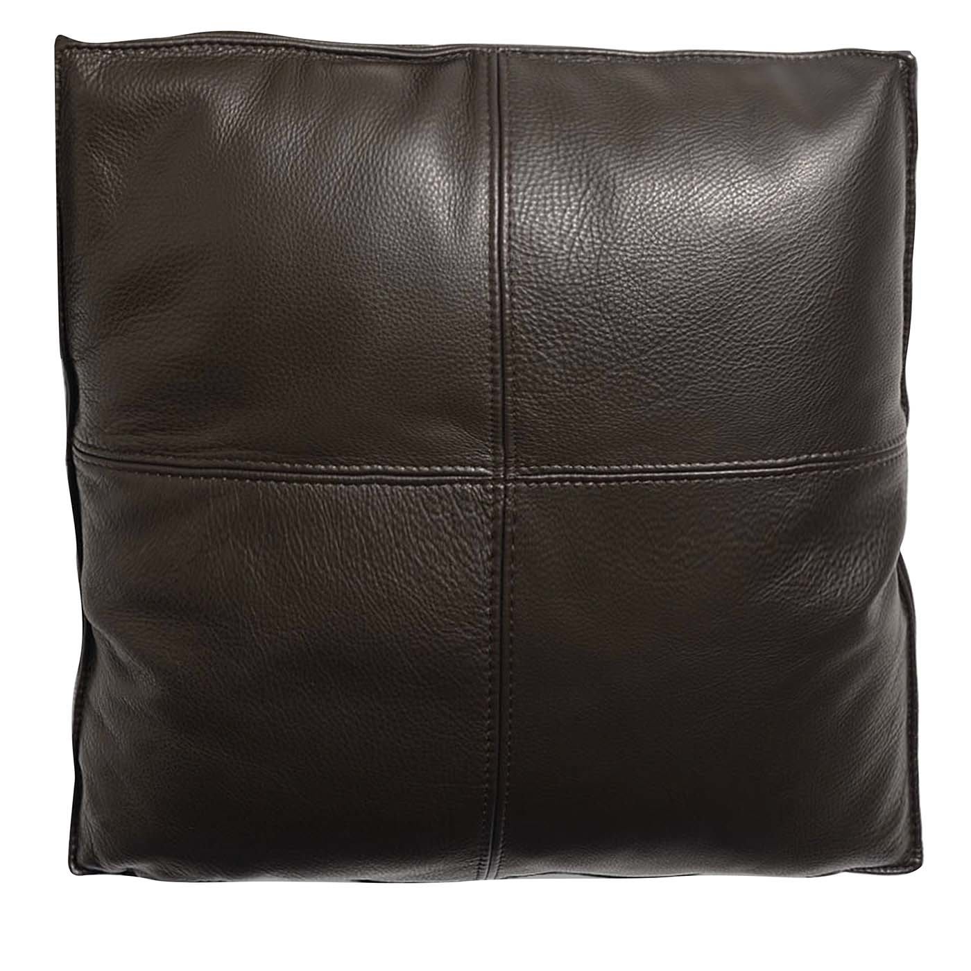 Brown Leather Cushion - CTS Salotti