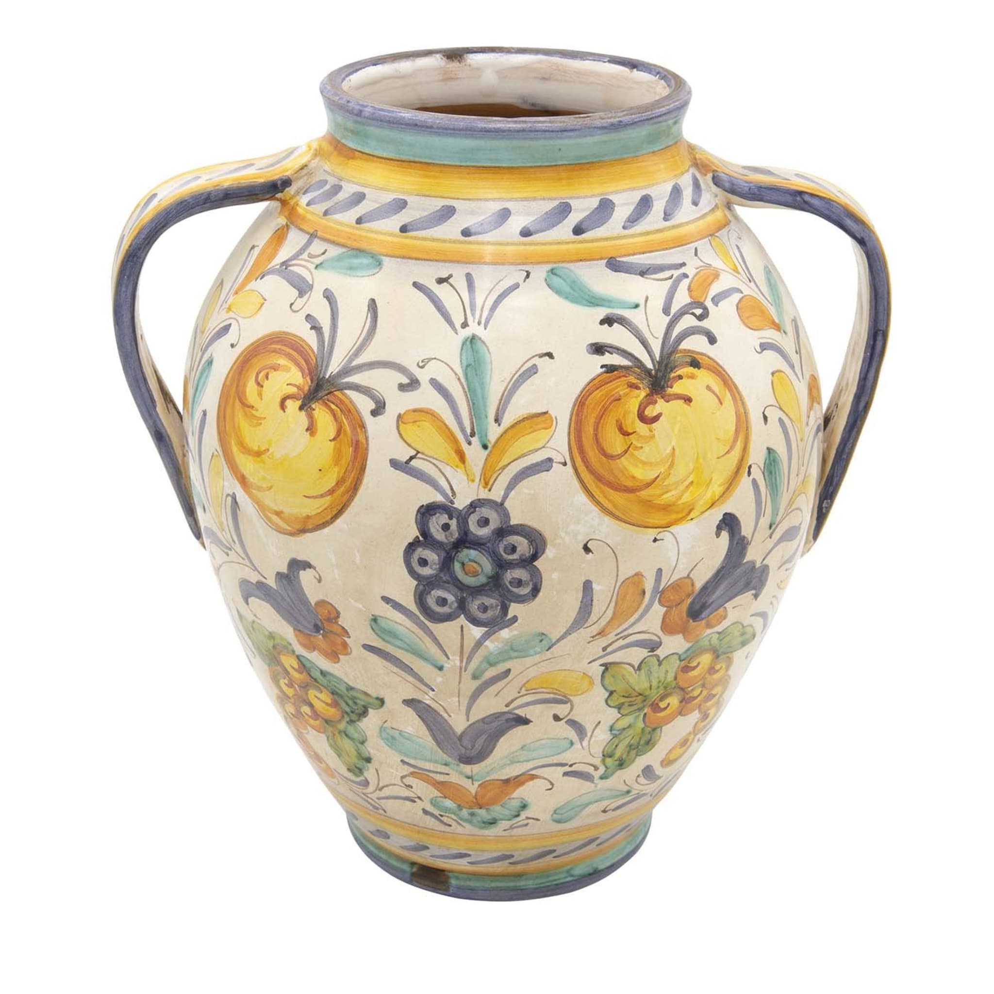 Orciolo Vase with Blue Florentine Fleur-De-Lis - Alternative view 1