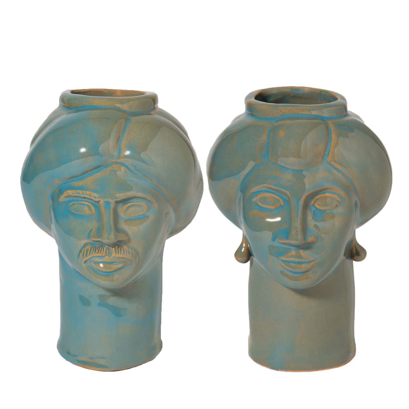 Solimano & Roxelana Turquoise Vases - Crita Ceramiche