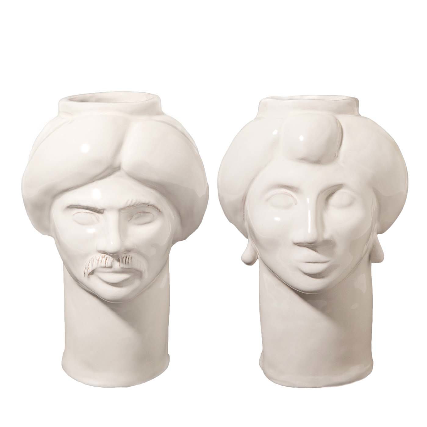 Solimano & Roxelana Off-White Vases - Crita Ceramiche