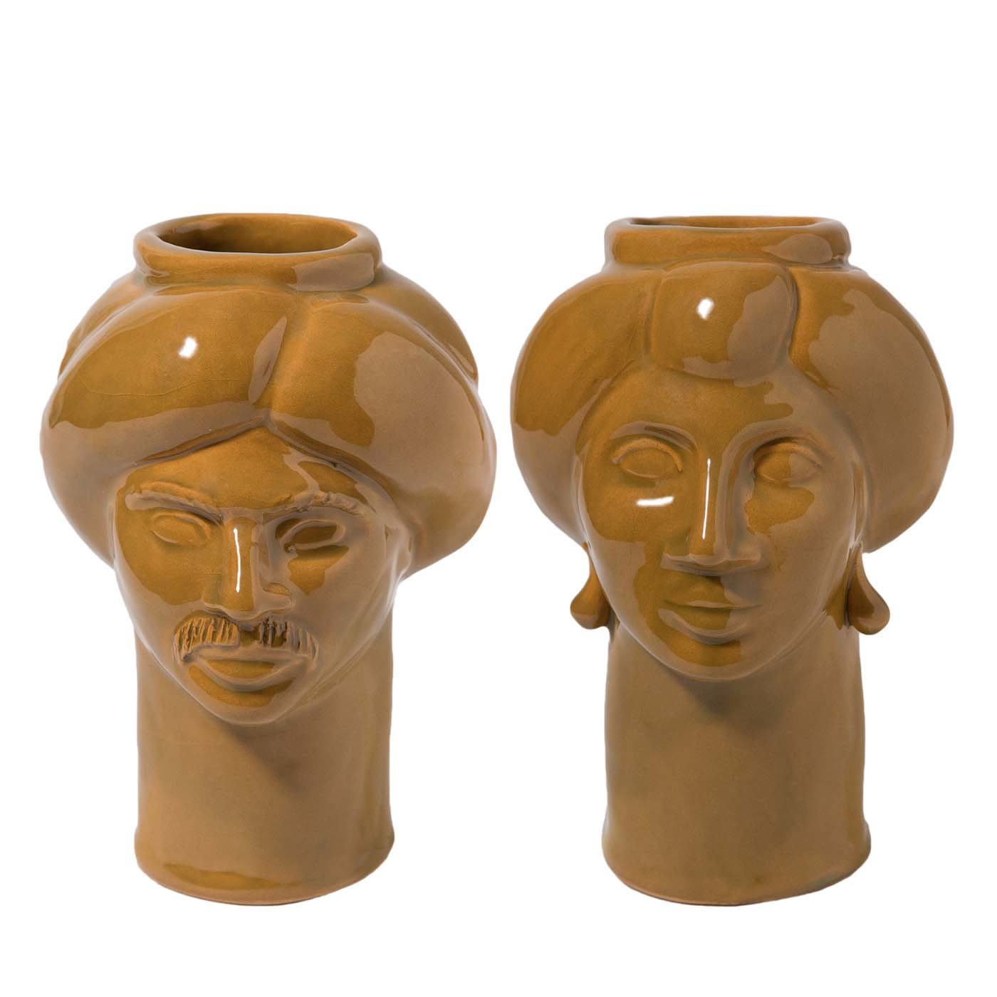 Solimano & Roxelana Ochre Vases - Crita Ceramiche
