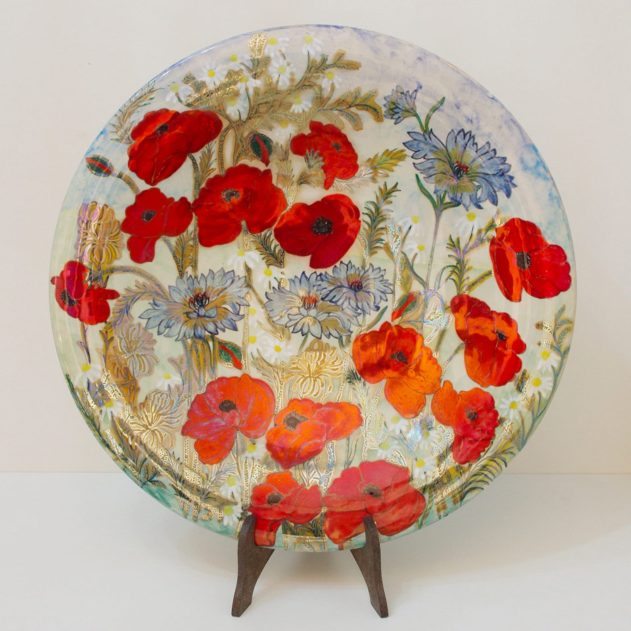 Decorative Plate with Poppy Flowers - Alternative view 1