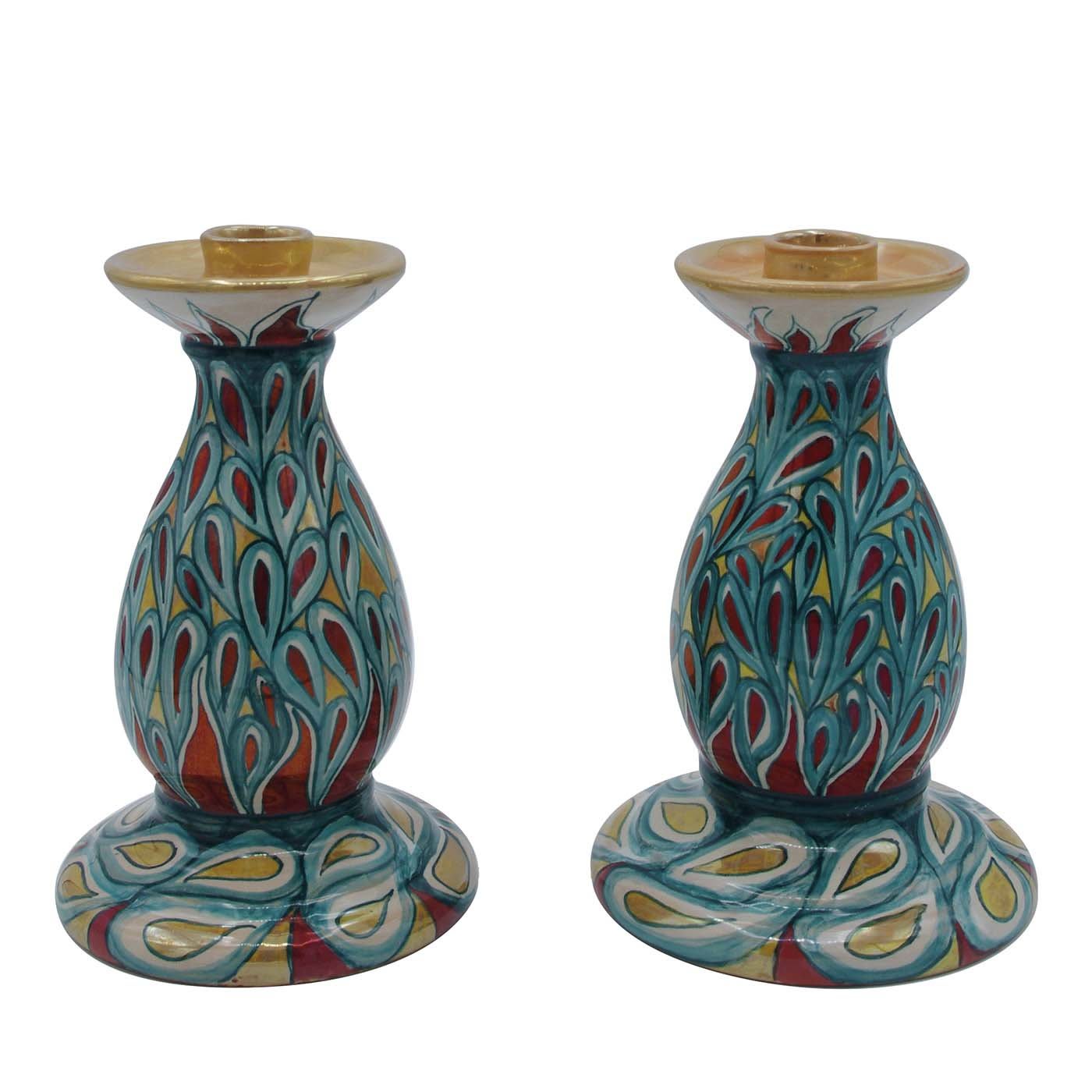 Pair of Candle Holders - Iridescenze