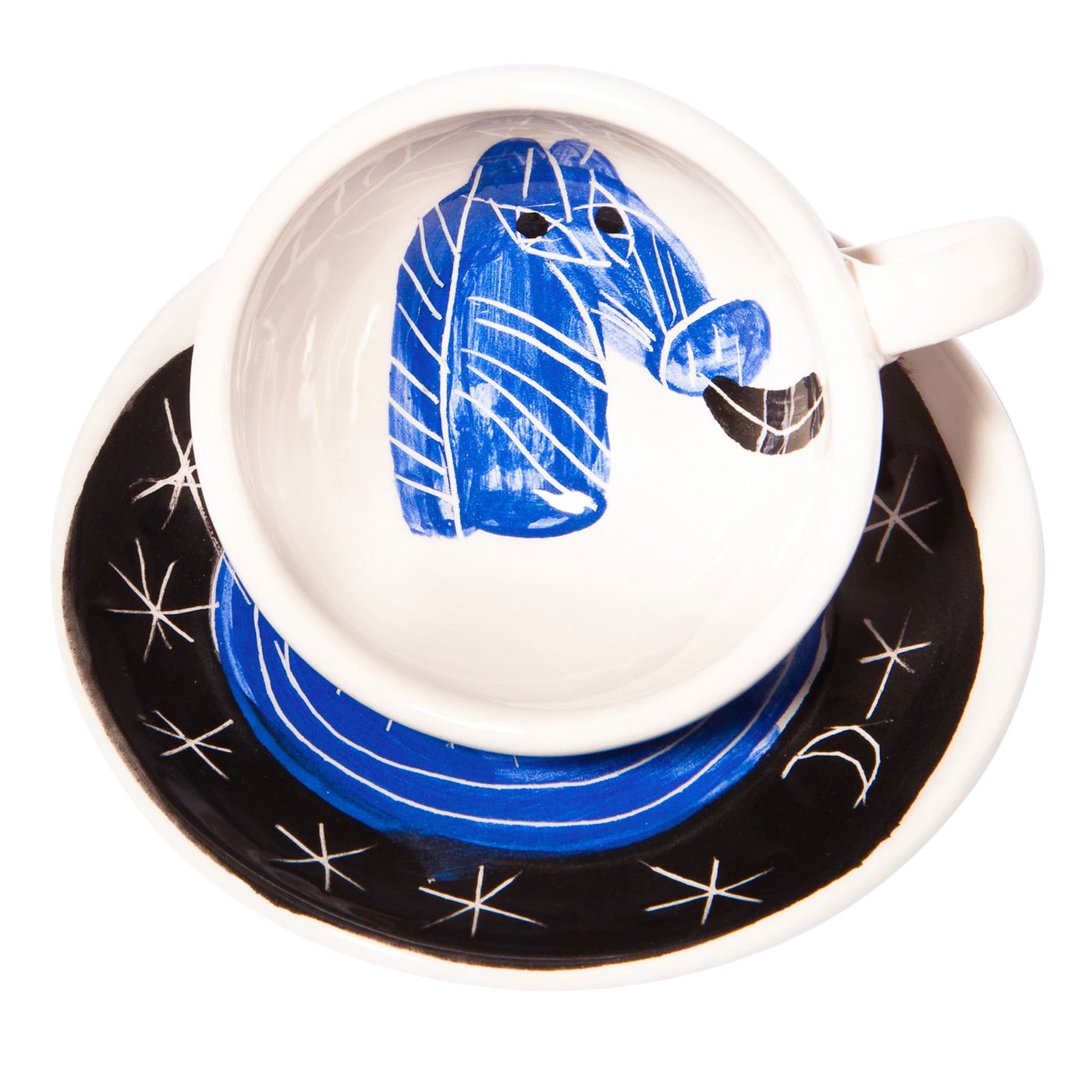 Blaues Pferd unter dem Sternenhimmel N.2 Espresso-Set - Hauptansicht