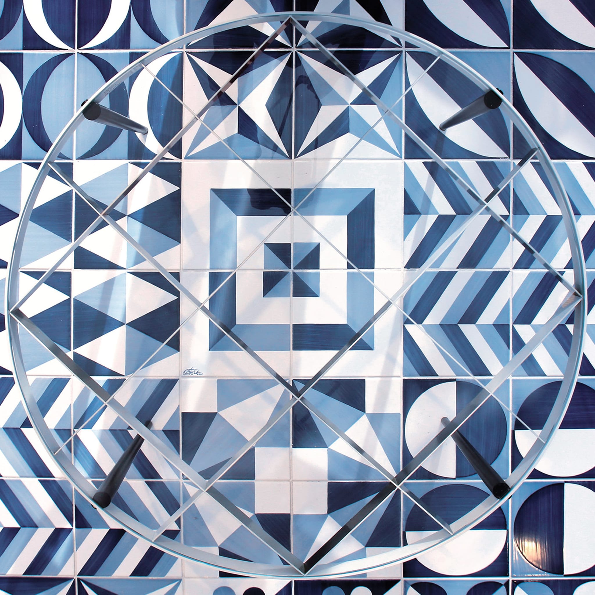 Set of 25 Tiles Blu Ponti Decoration Type 30 by Gio Ponti - Alternative view 4