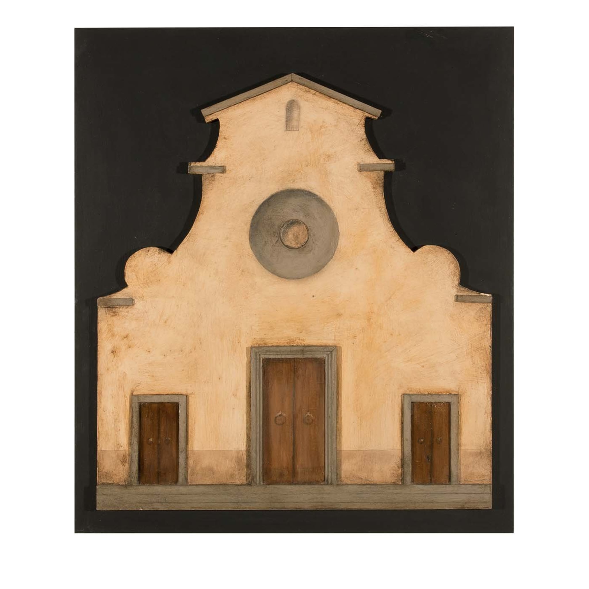 Panneau rectangulaire noir de l'église Santo Spirito - Vue principale