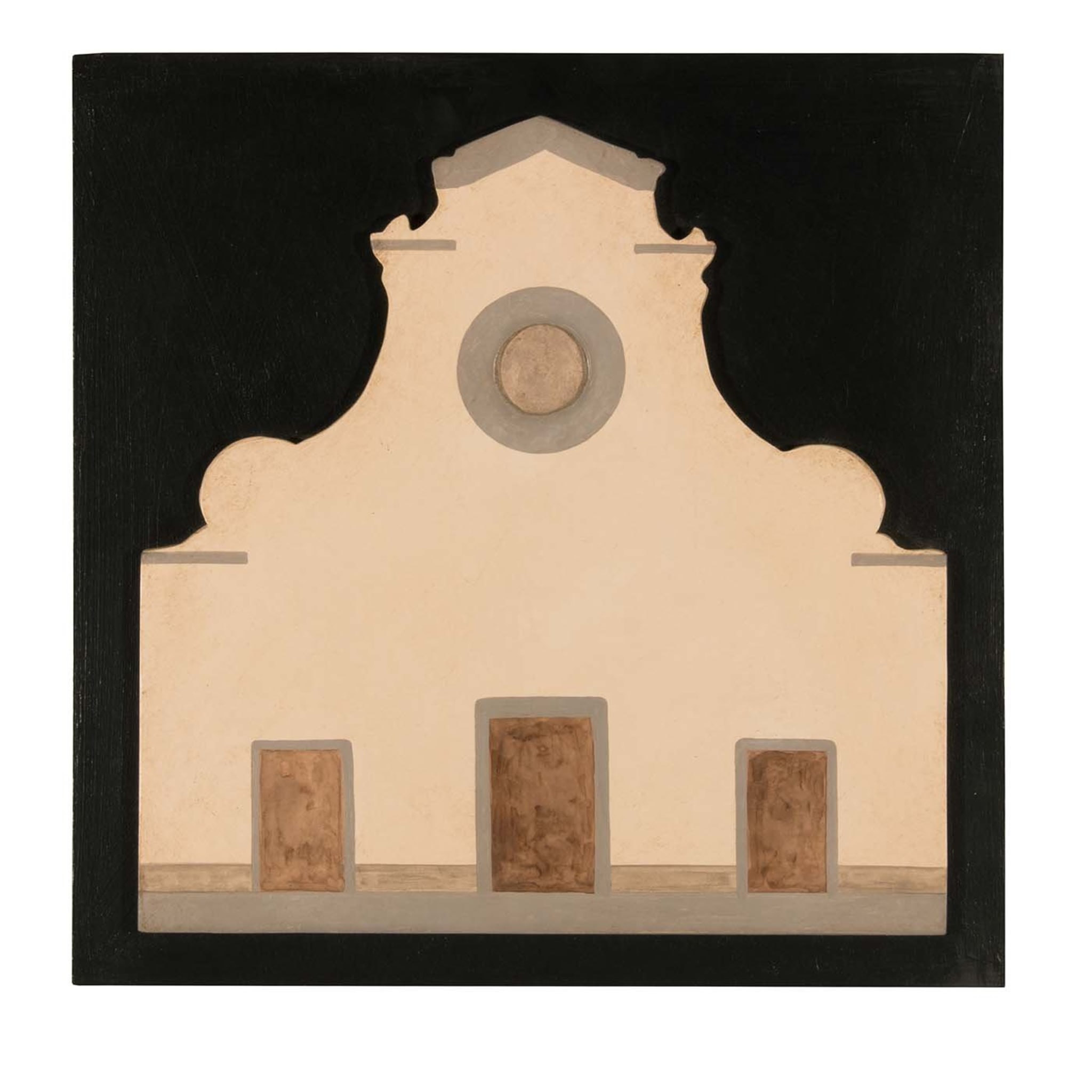 Panneau carré noir de l'église Santo Spirito - Vue principale