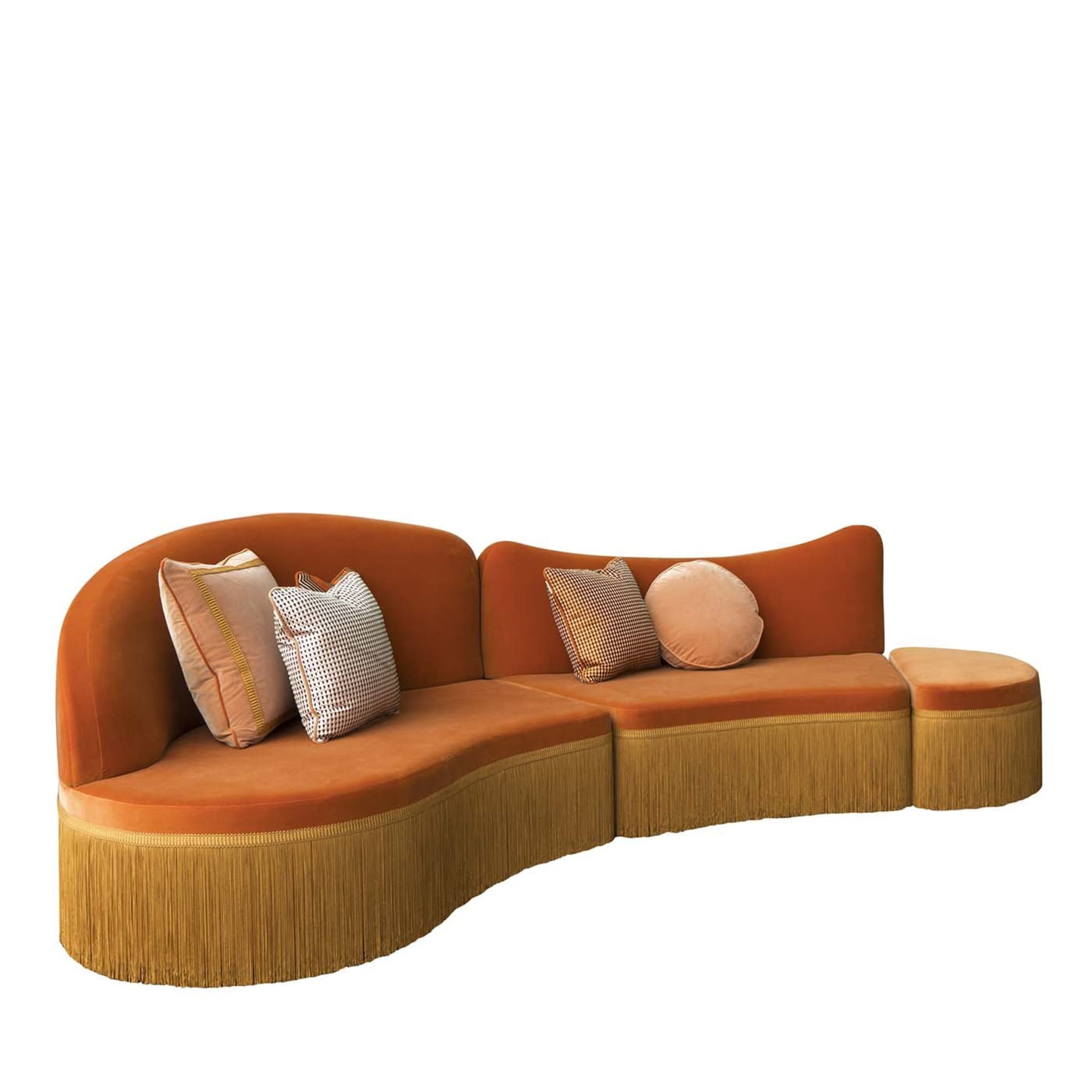 Wave Orange 3-Piece Sectional Sofa #1 - Main view
