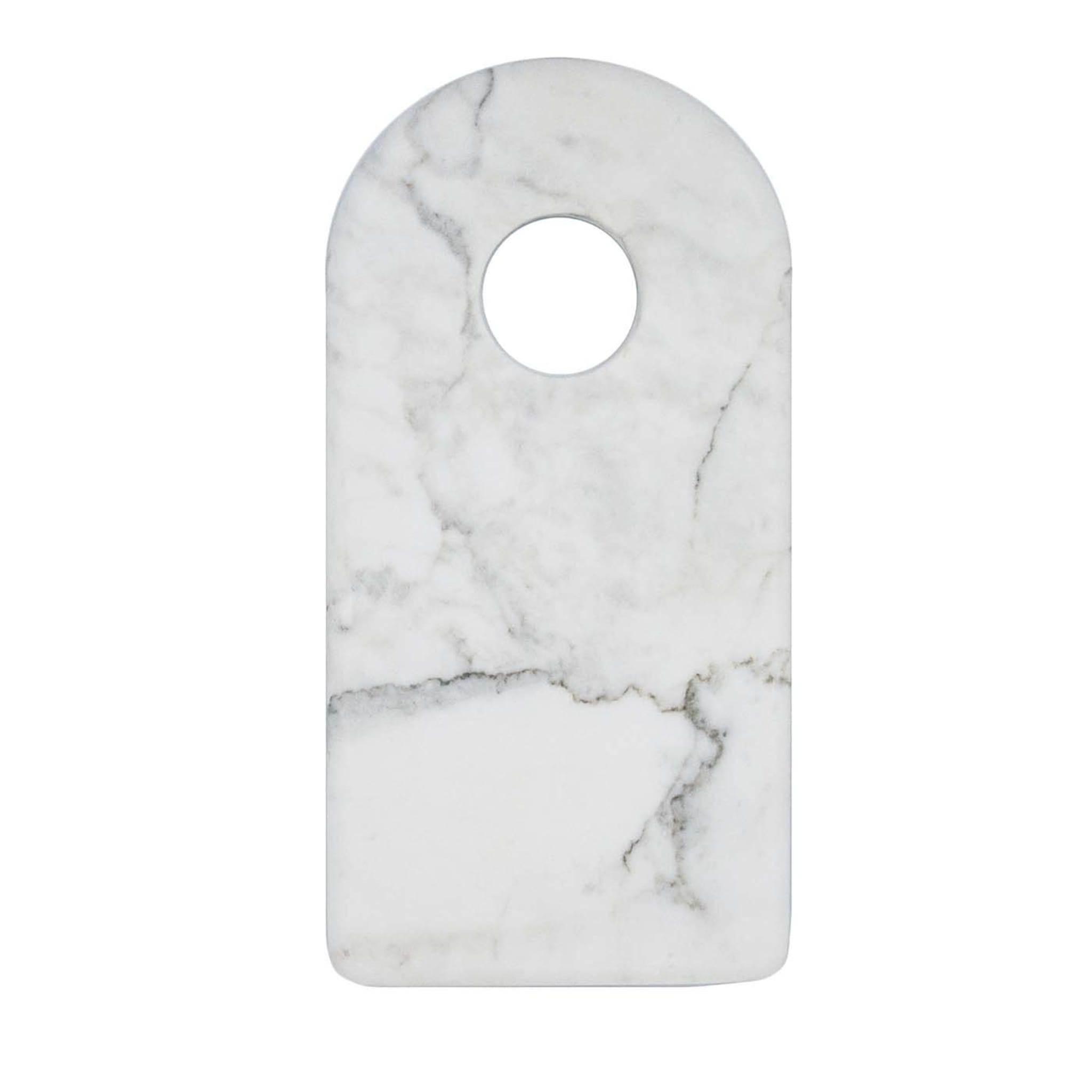 White Marble Cutting Board with Hole - Main view