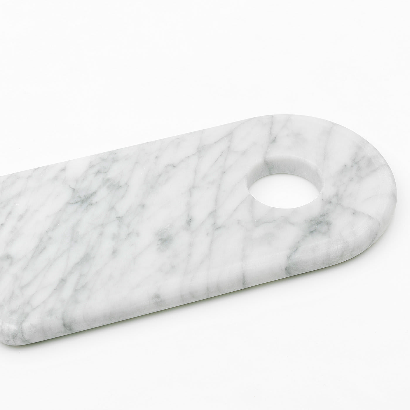 White Marble Cutting Board with Hole - FiammettaV Home Collection