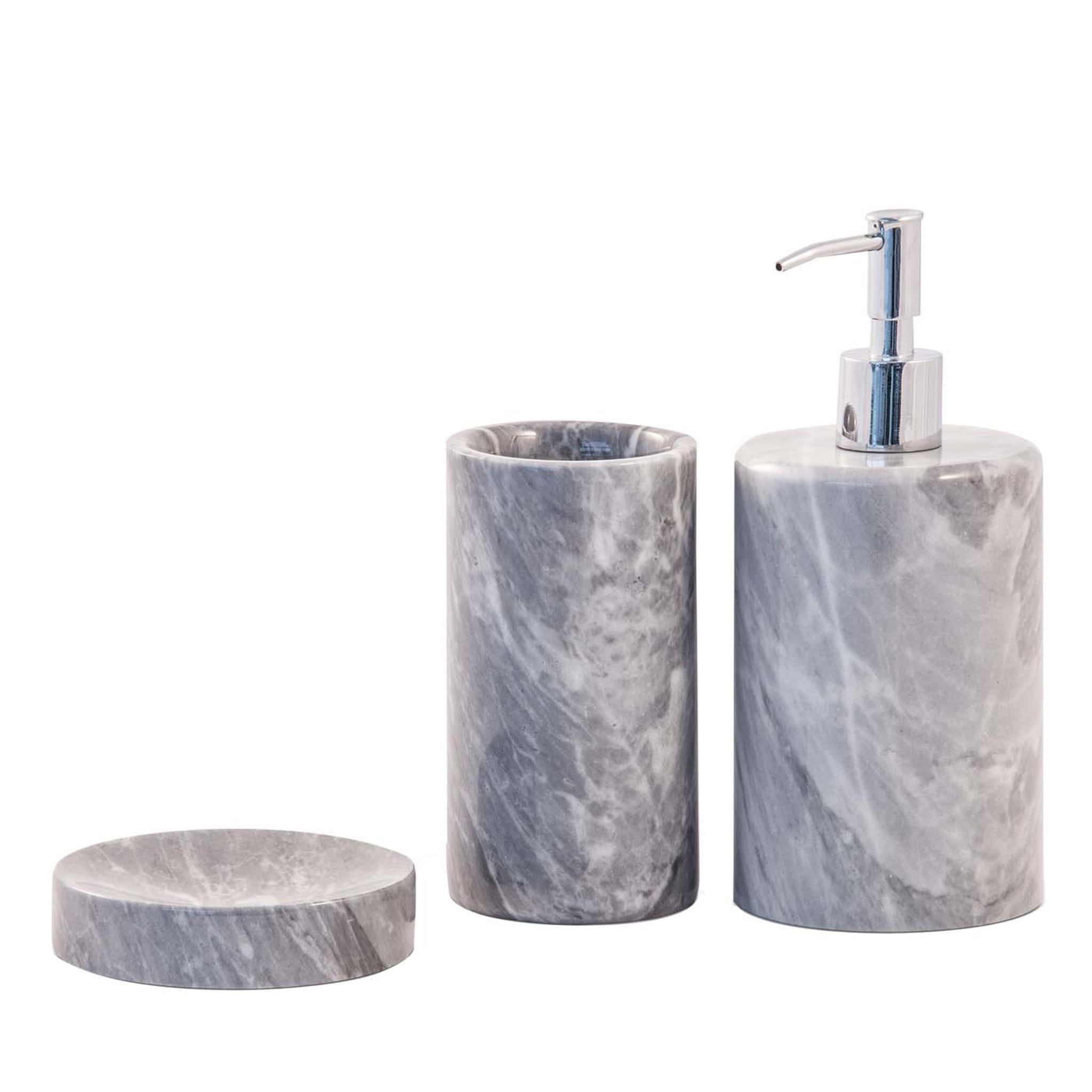 Ensemble de salle de bains 3 pièces en marbre gris - Vue principale