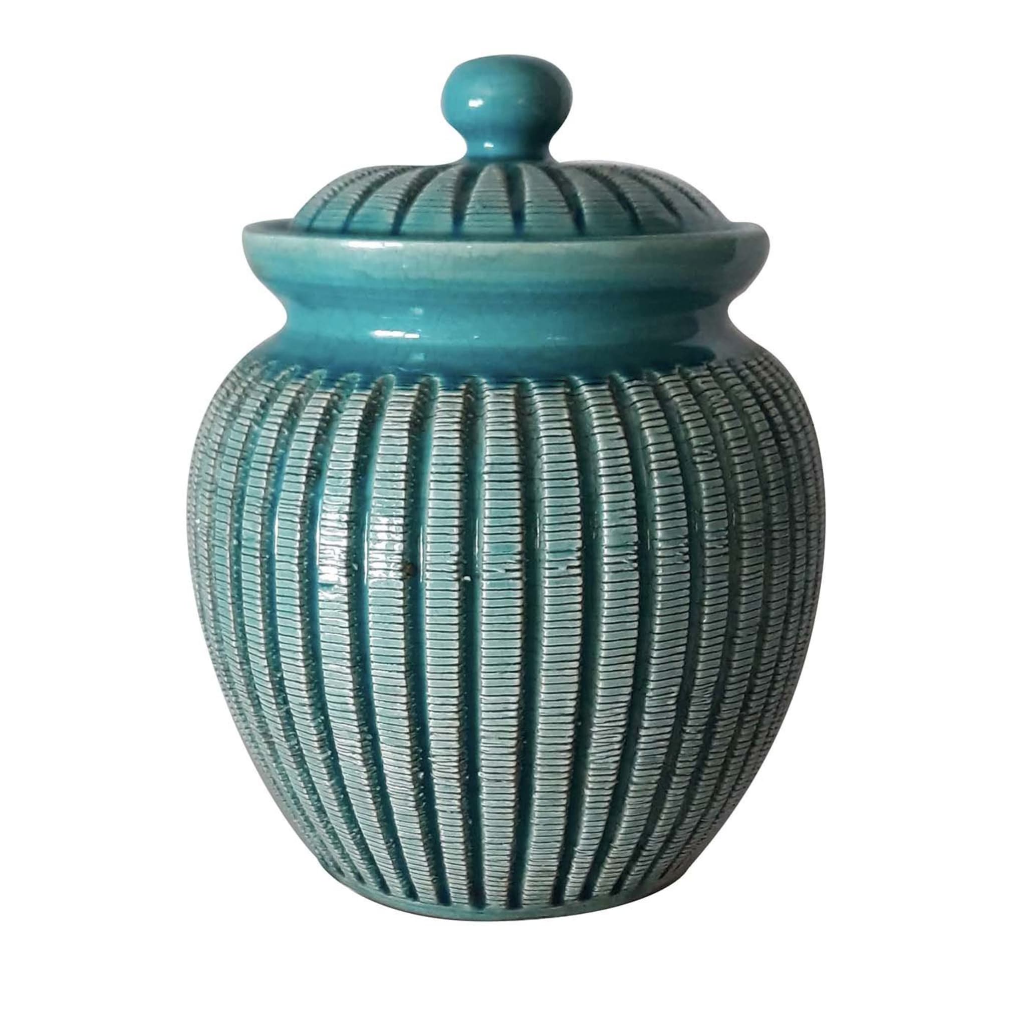 Turquoise Signa Jar with Lid - Main view