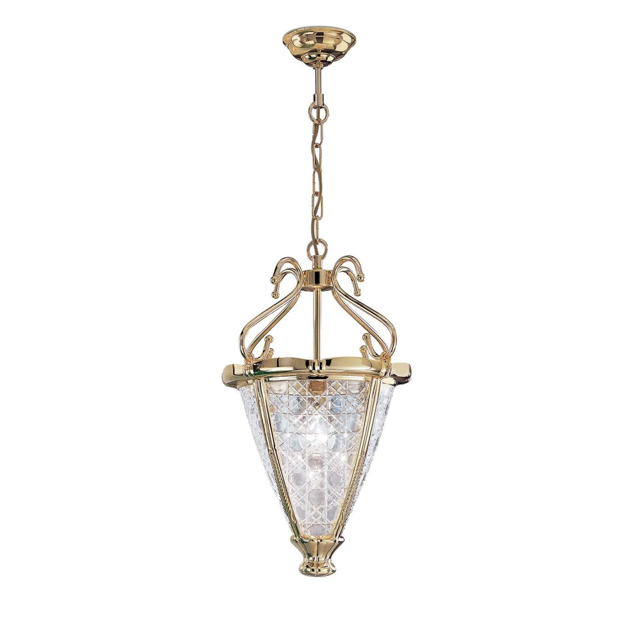 Gold and Crystal Lantern Pendant - Main view