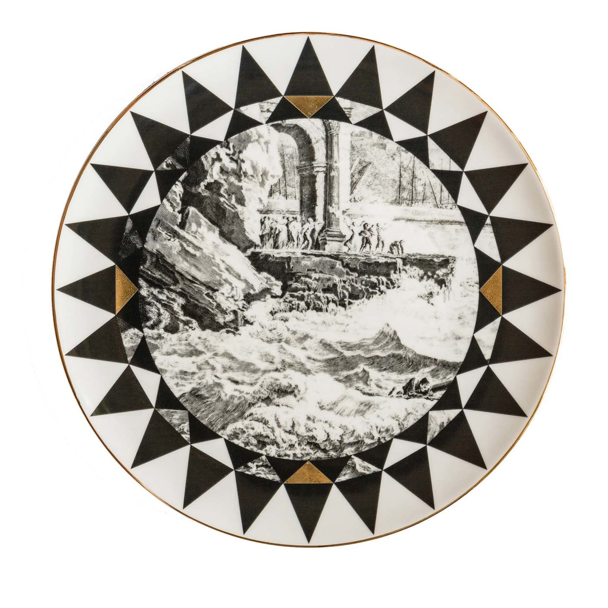 Casquets Porcelain Dinner Plate With Geometries And Landscape #4 - Main view