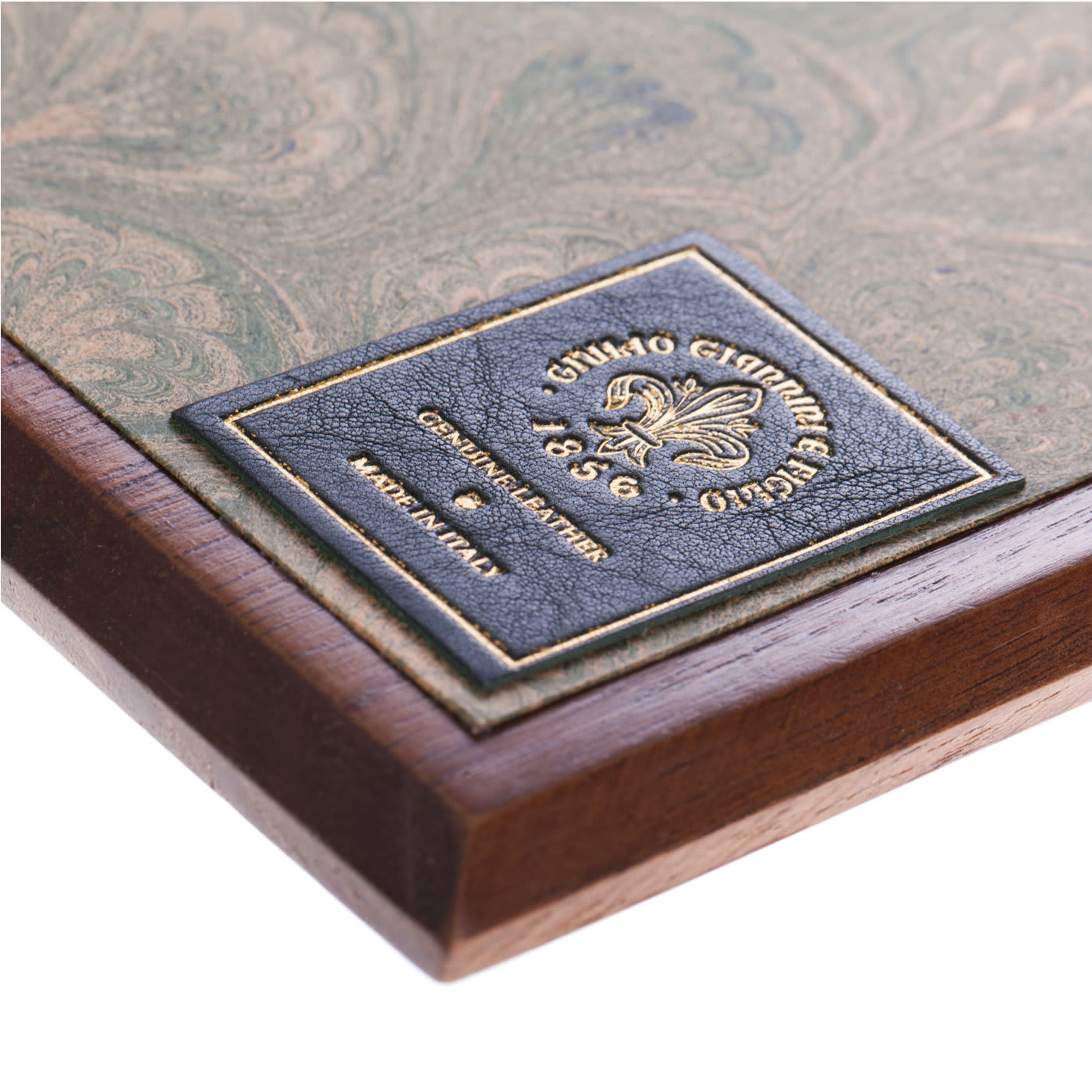 1600 Wood and Green Leather Book - Giannini