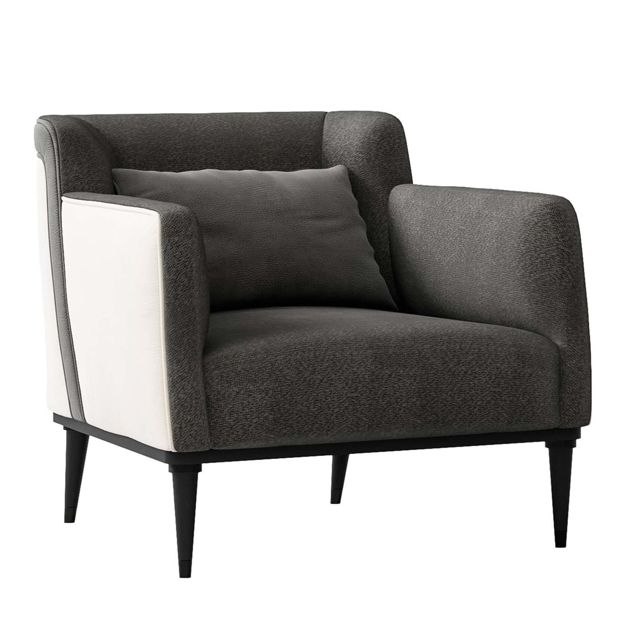 Black and White Leather Armchair - Main view