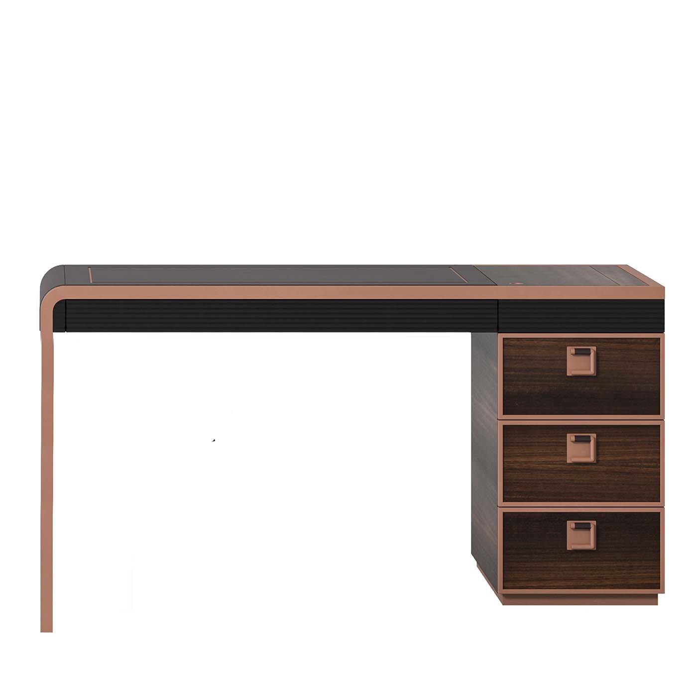 Wood and Leather Desk - CPRN Homood