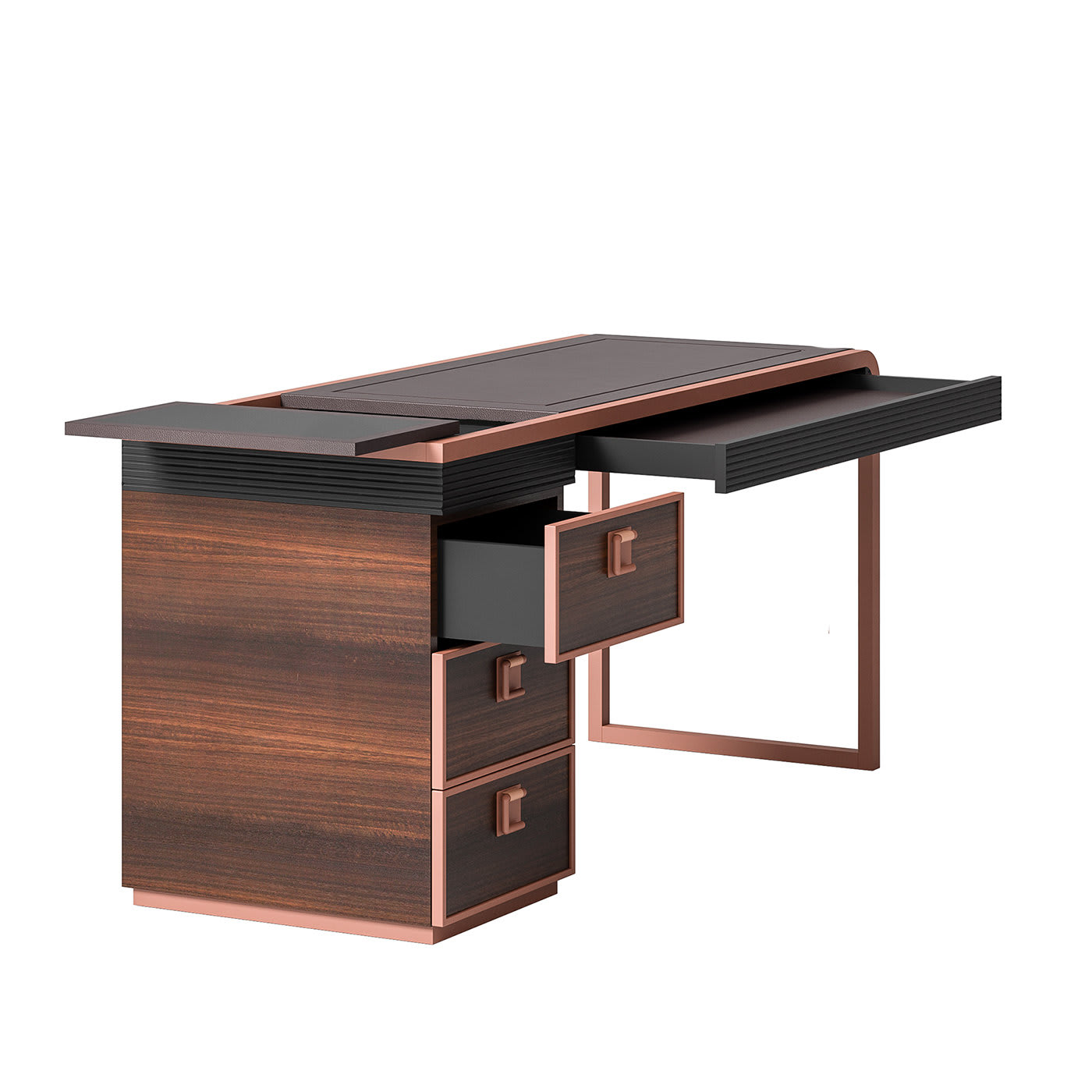 Wood and Leather Desk - CPRN Homood