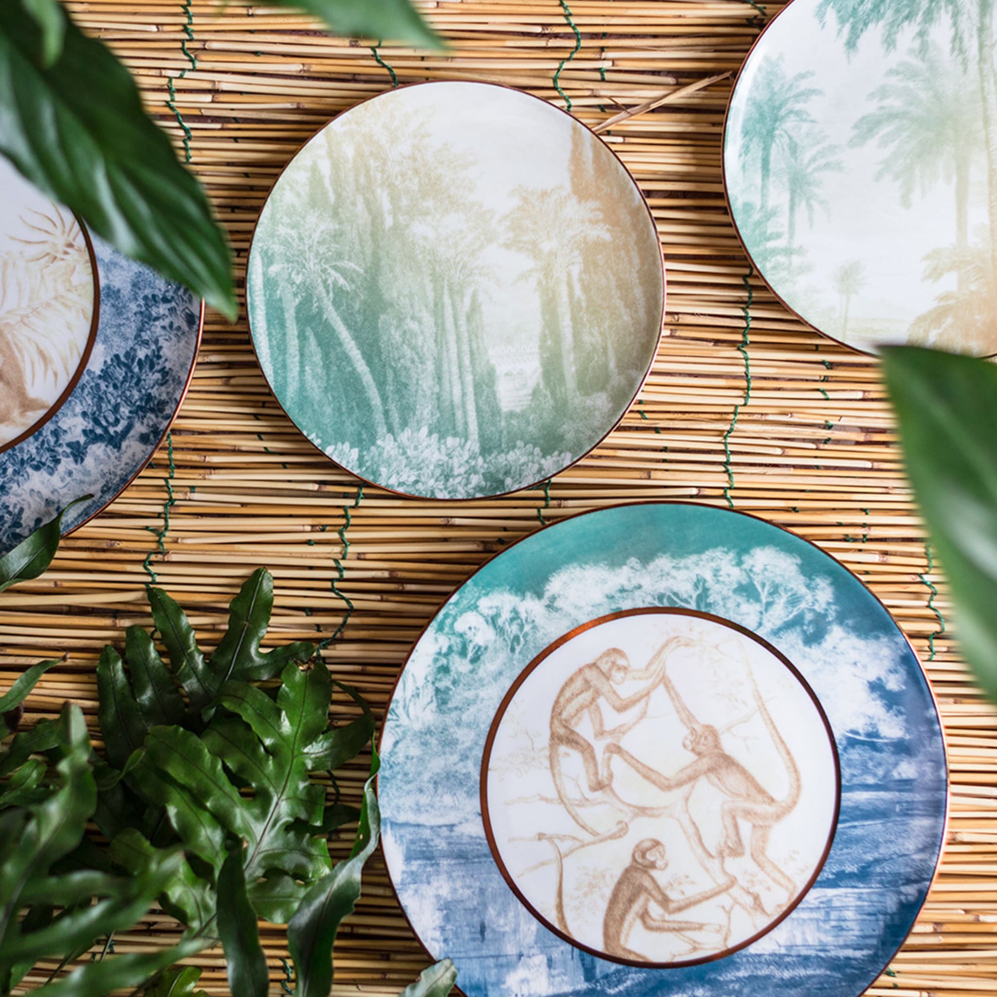 Galtaji Porcelain Dinner Plate With Landscape And Monkeys #5 - Alternative view 1