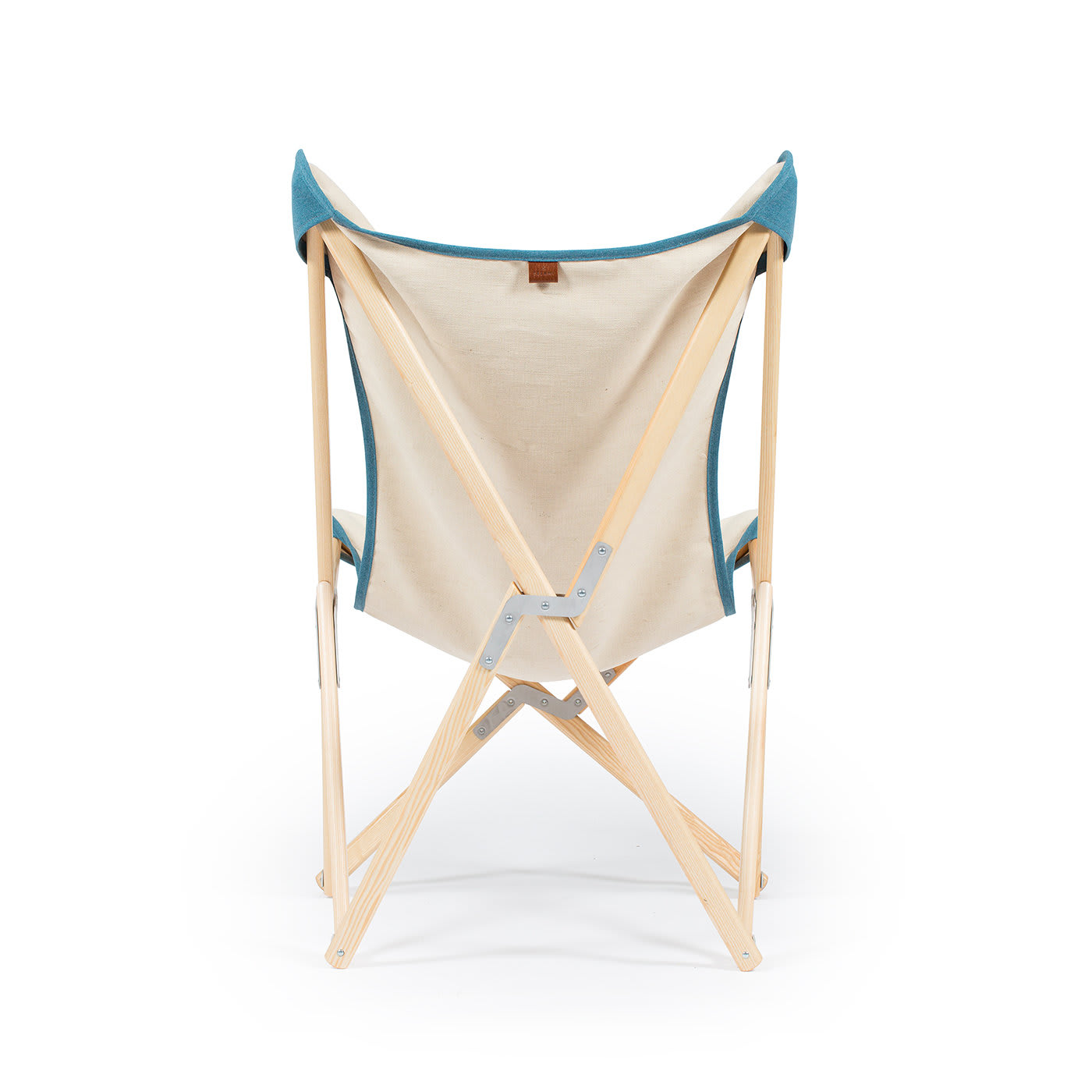 Tripolina Armchair in Cream and Teal Blue - Telami