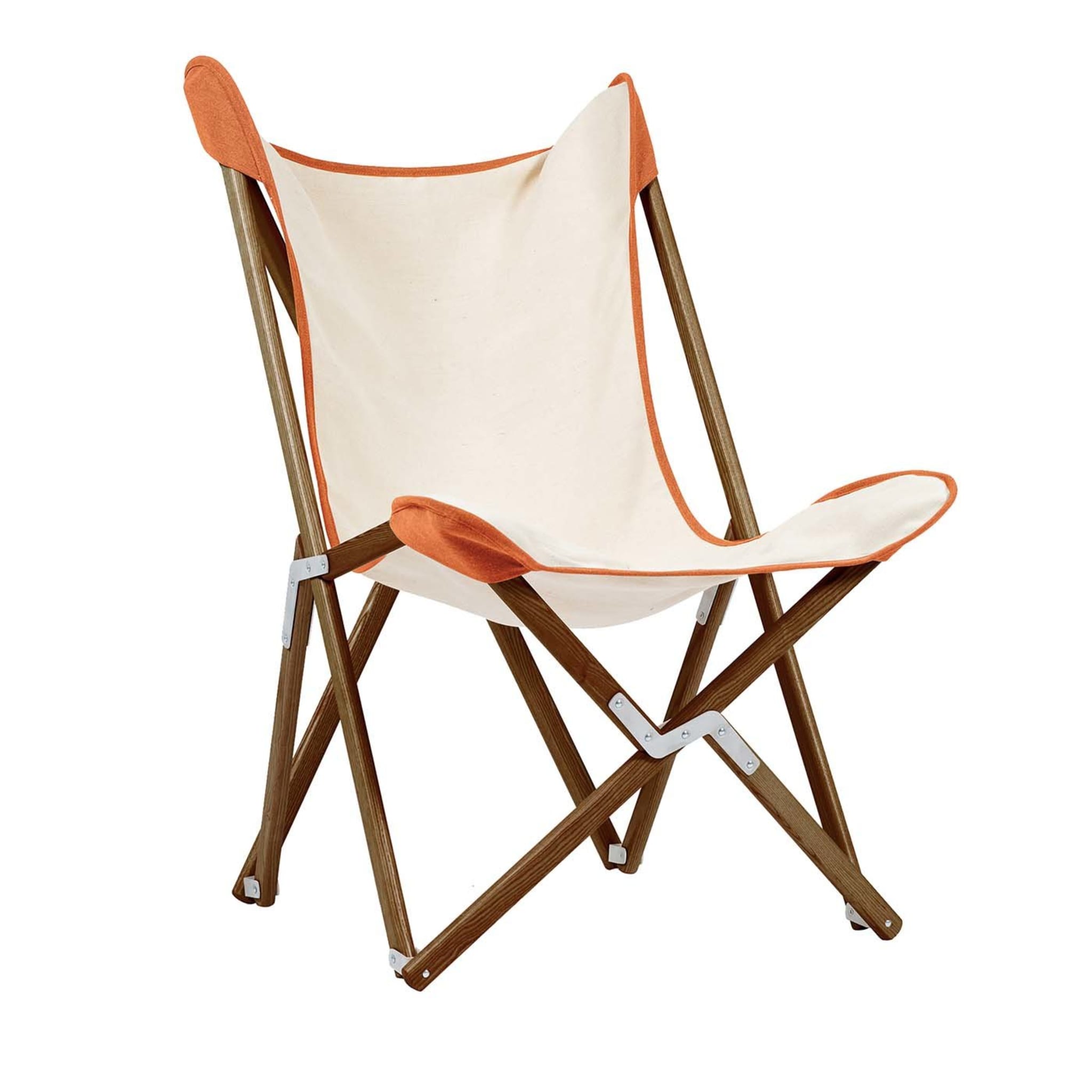 Tripolina Armchair in Cream and Terracotta Red - Main view