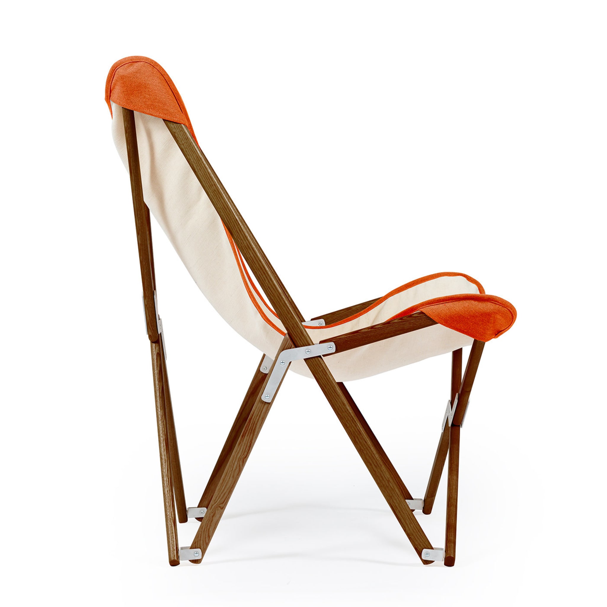 Tripolina Armchair in Cream and Terracotta Red - Alternative view 1