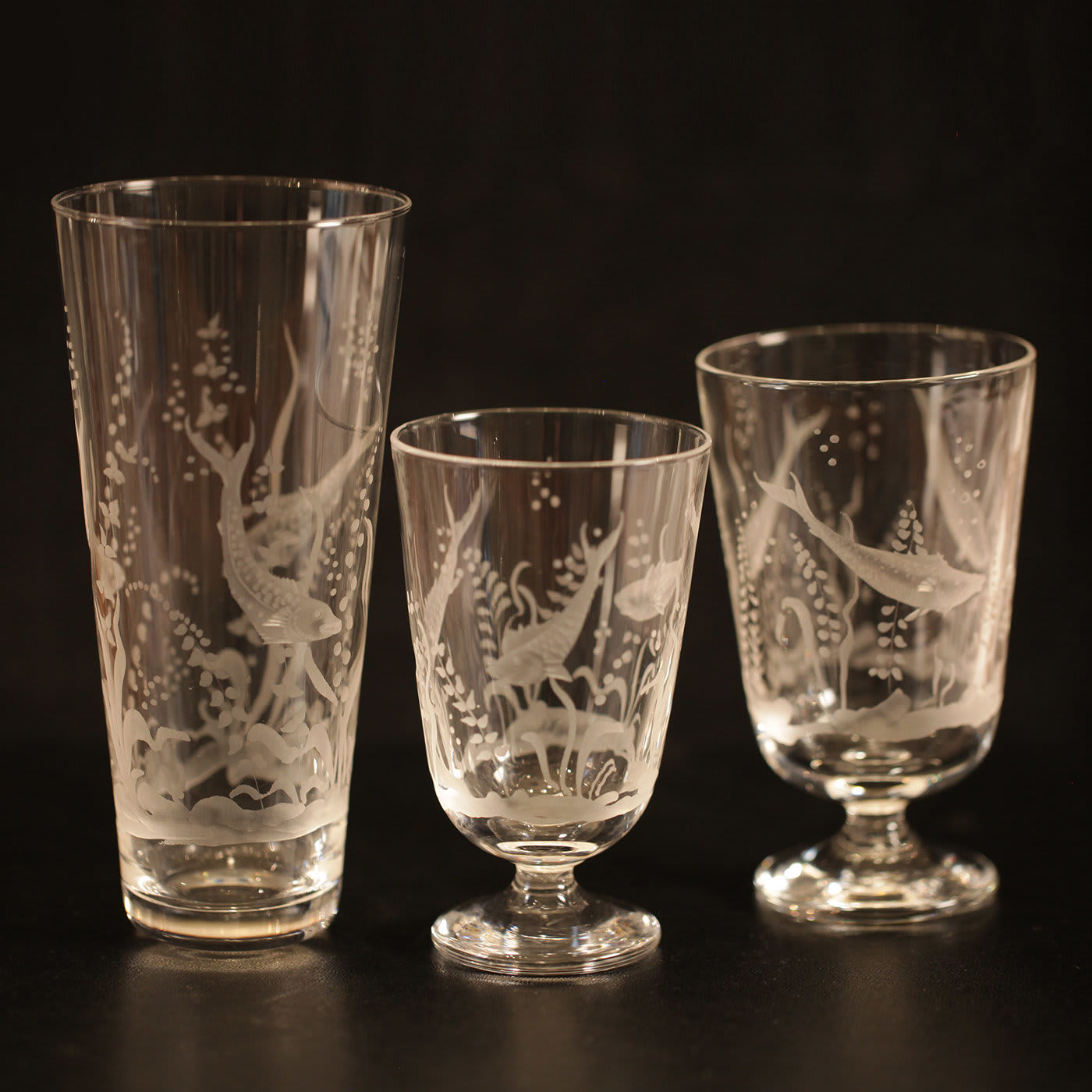 Set of 4 Ejermann Crystal Glasses - Moleria Locchi
