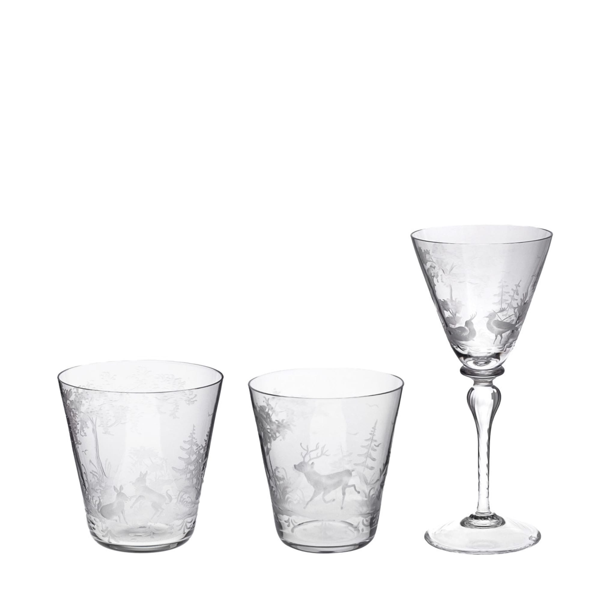 Set N°1 of 3 Foresta Crystal Glasses - Main view