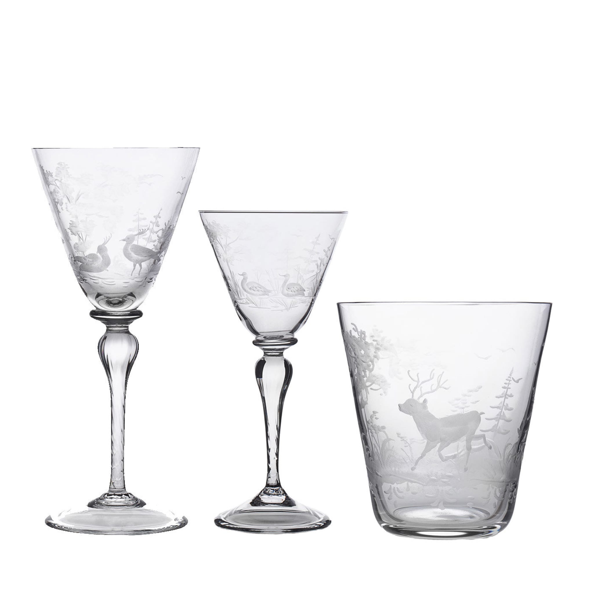 Set N°2 of 3 Foresta Crystal Glasses - Main view