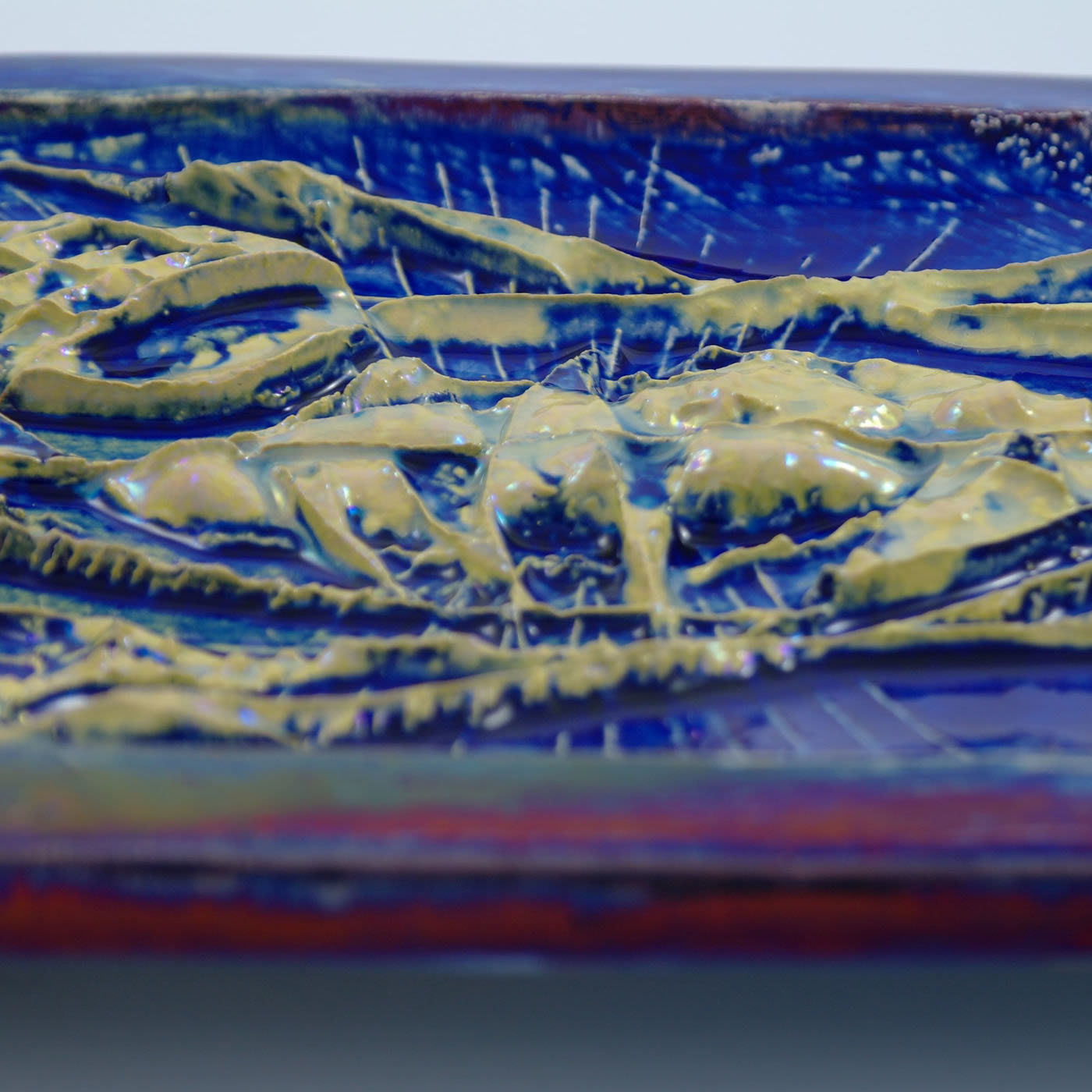 Frame Fishes Graffito Rectangular Plate - Ceramiche Lega di Martina Scarpa