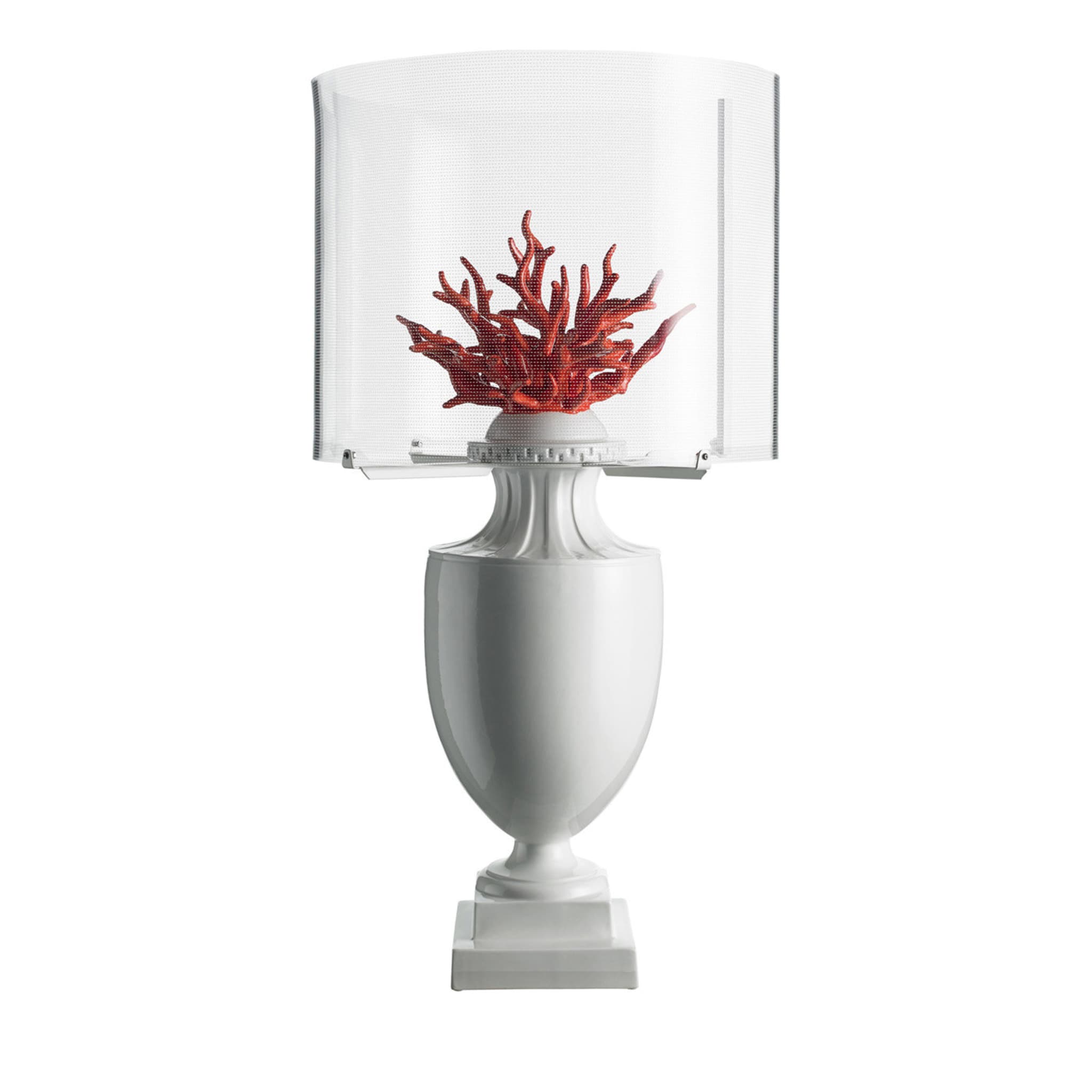 Lampe de table Coralli blanche et rouge - Vue principale