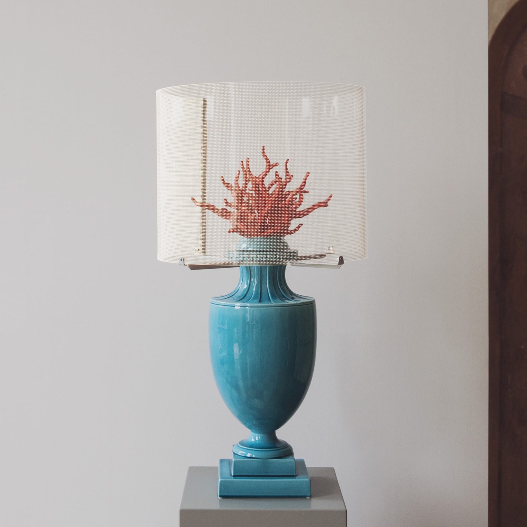 Coralli Lámpara de mesa turquesa y roja - Vista alternativa 1