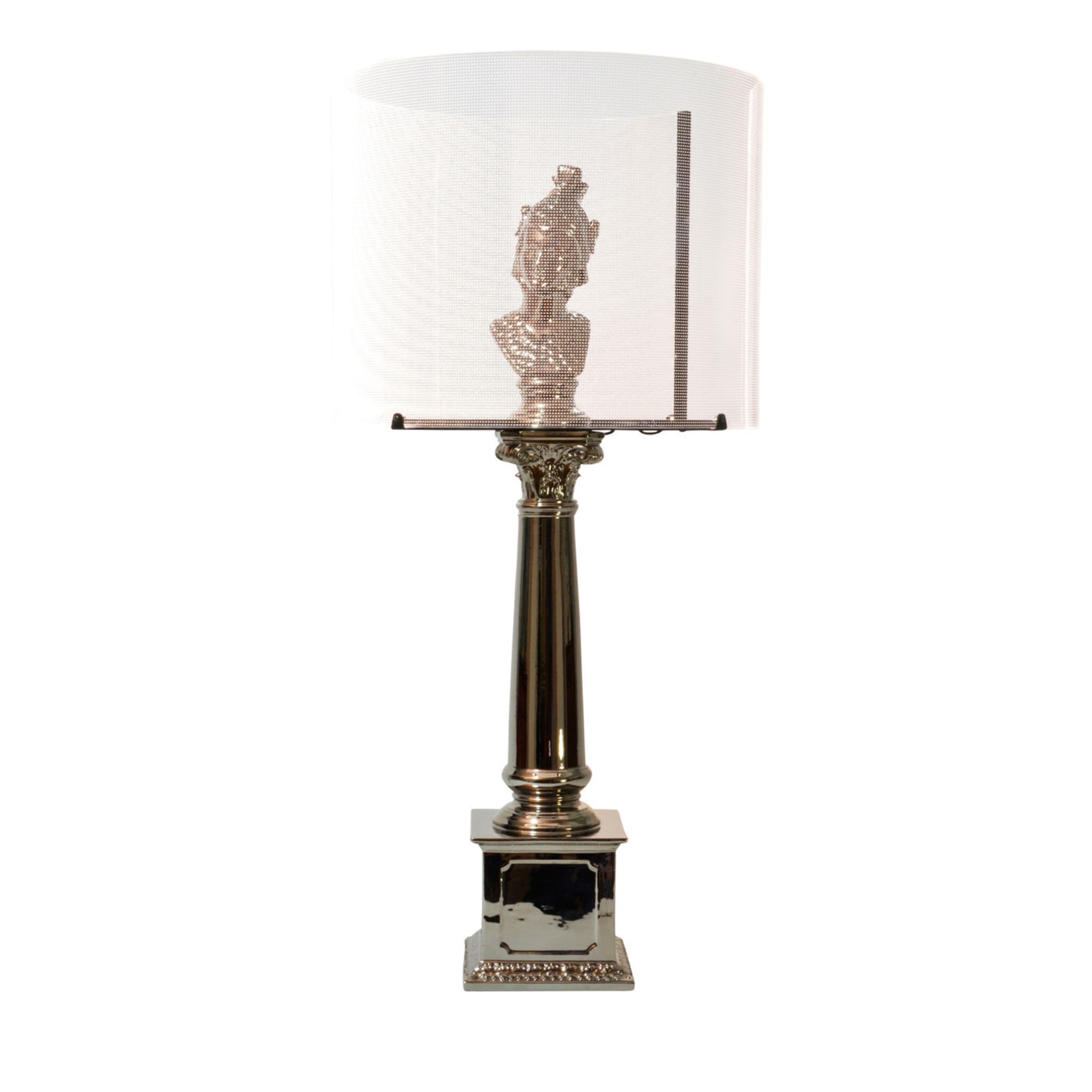 Ermes Glossy Silver Table Lamp - Main view