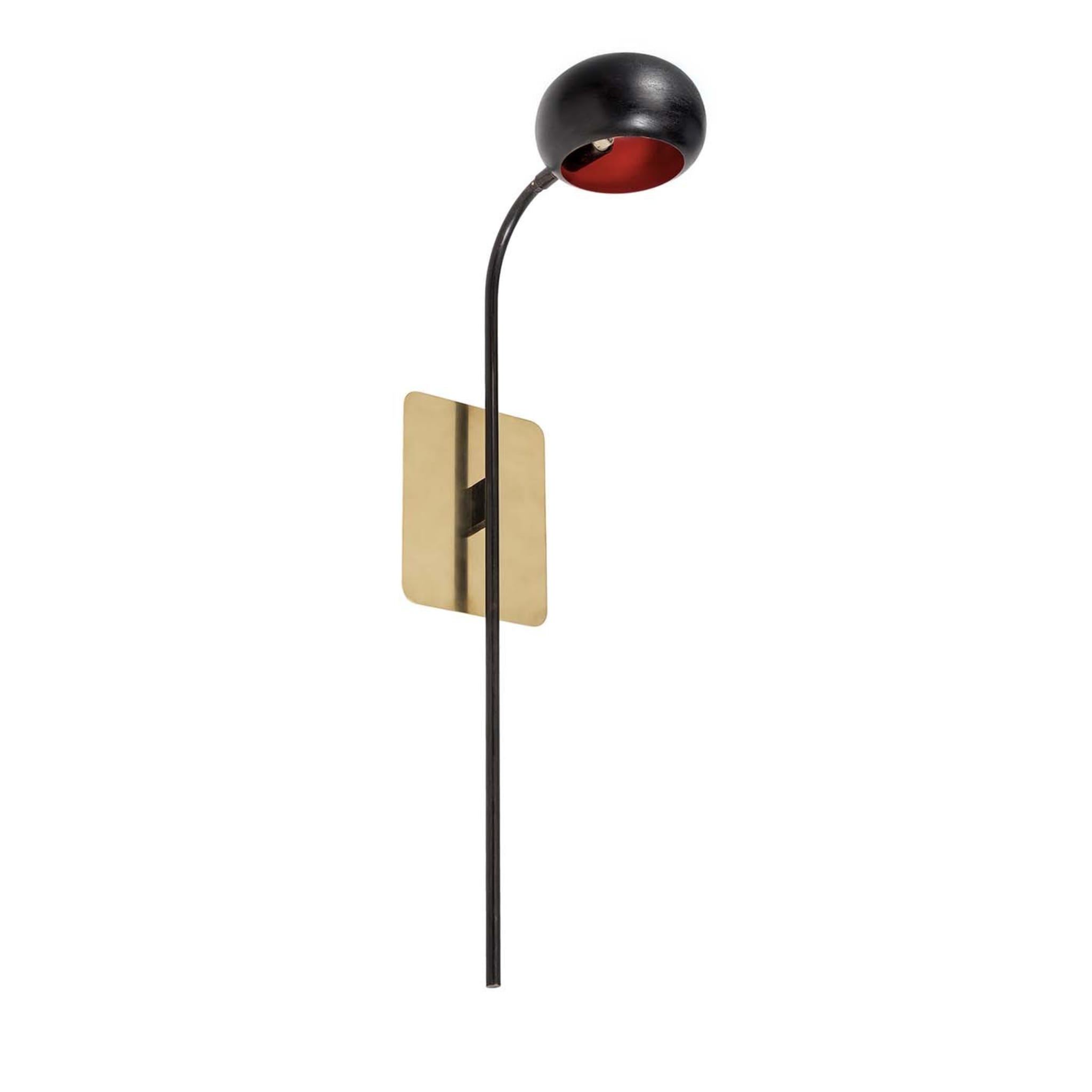 B'Tulip Black and Red Brass Wall Sconce - Main view