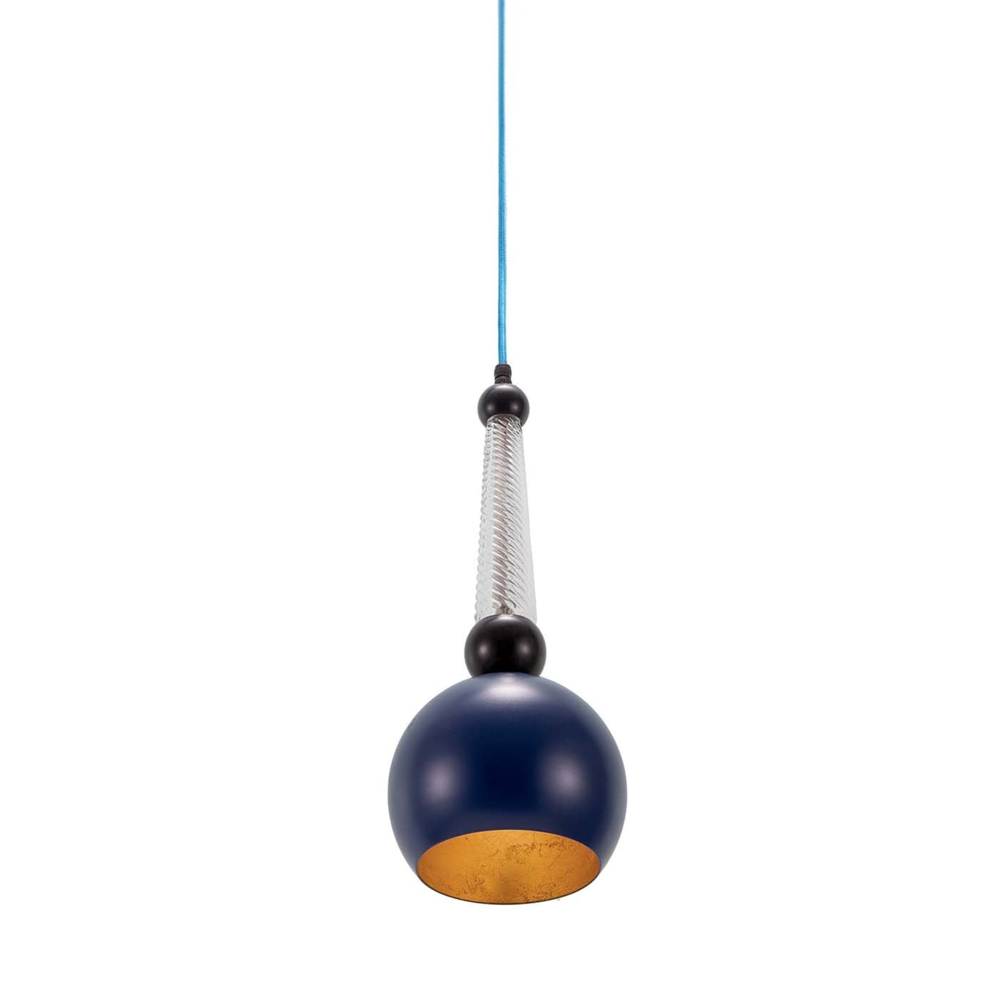 B'Anthology Blue and Gold Leaf Pendant Lamp - Main view