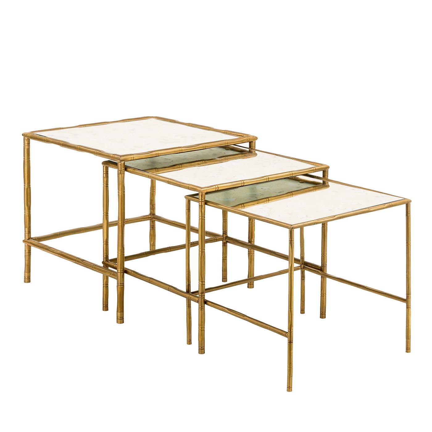 Bamboo Set of 3 Nesting Tables - Bronzetto