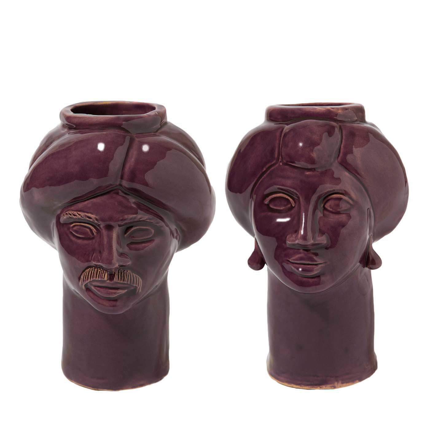 Solimano & Roxelana Burgundy Vases - Crita Ceramiche