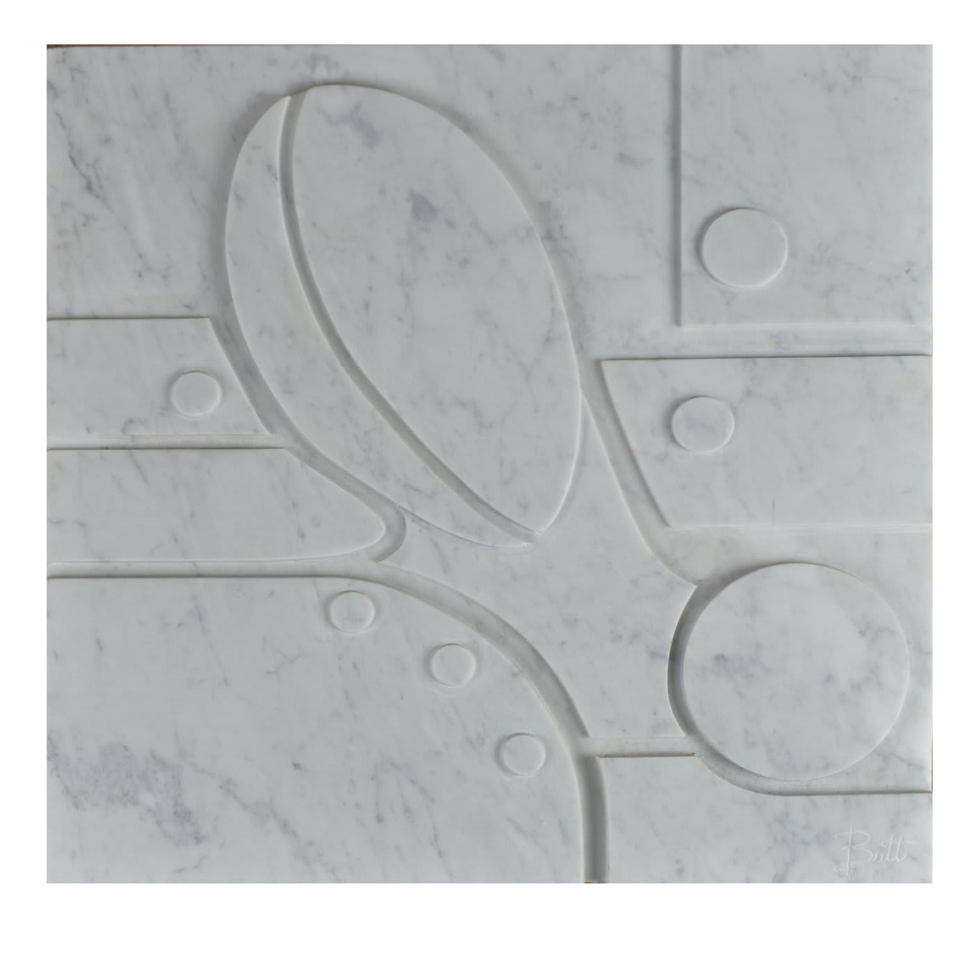 Small Carrara Marble Bas-relief Aeneas - Massimo Ligeri Marmi