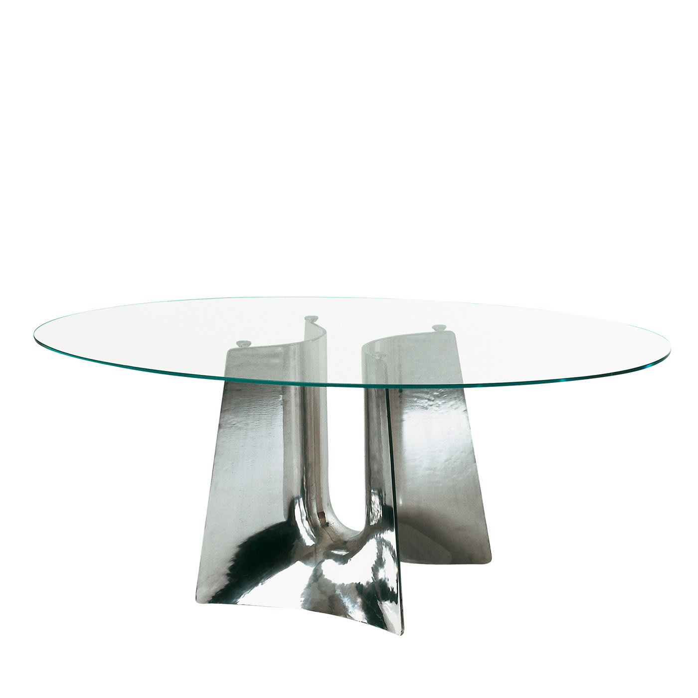 Bentz Oval Glass Dining Table by Jeff Miller - Baleri Italia