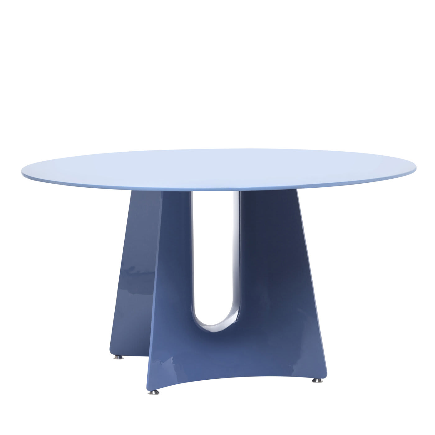 blue round dining table