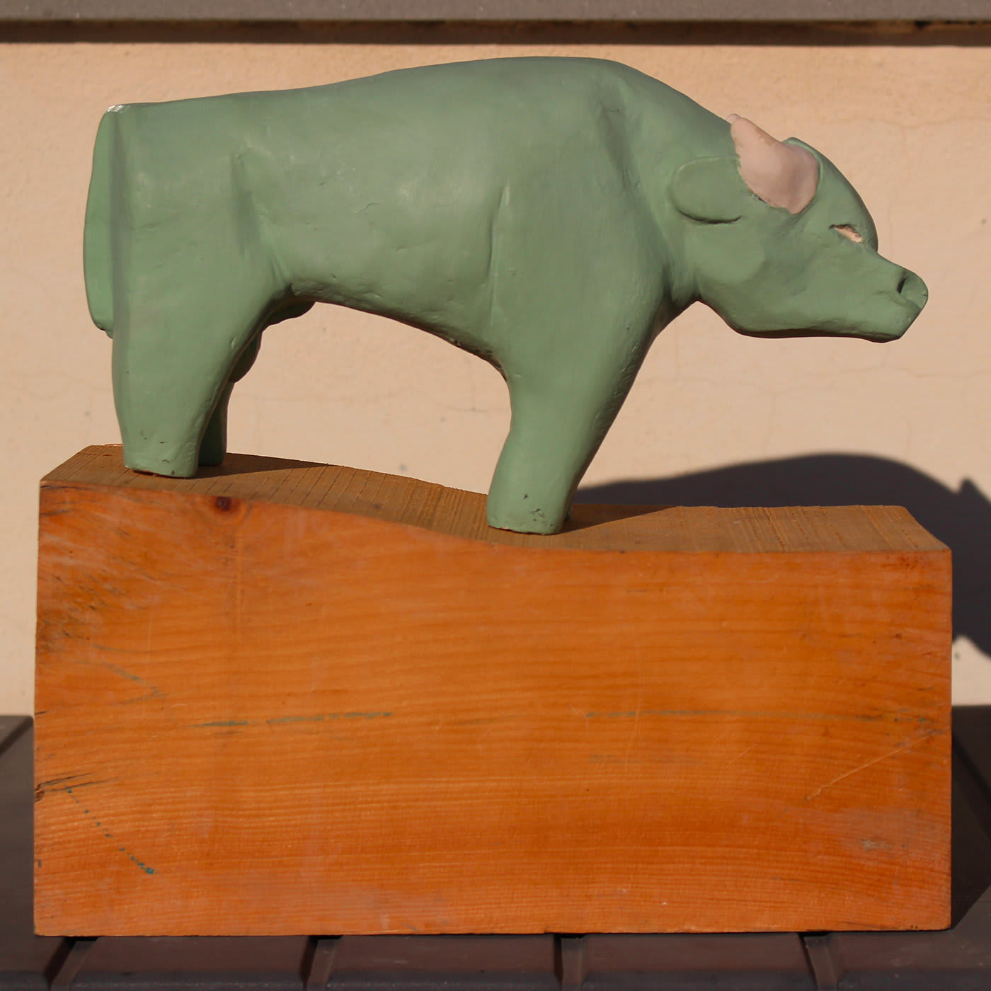 Green Buffalo Sculpture - Daniele Nannini