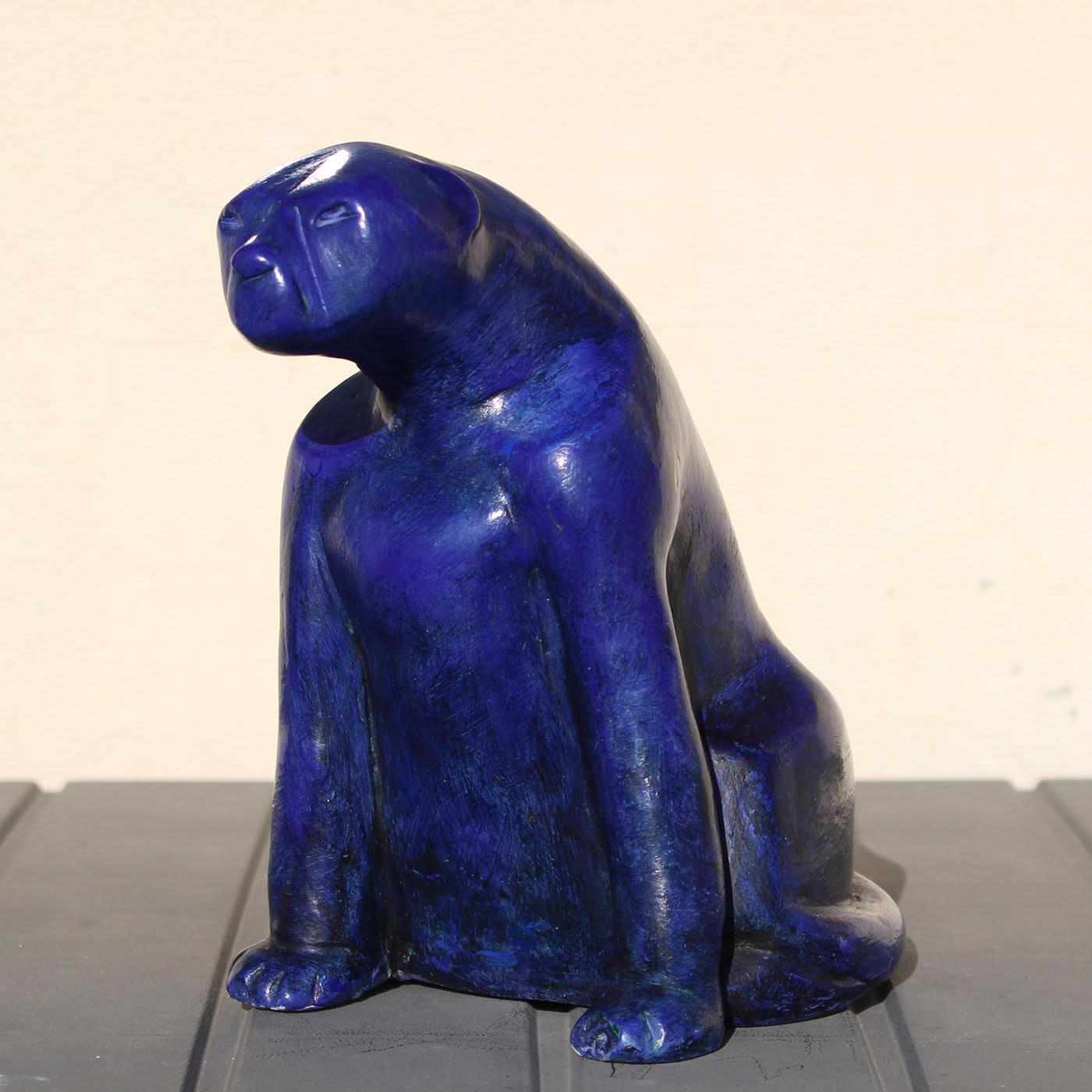 Navy Blue Panther Sculpture - Daniele Nannini