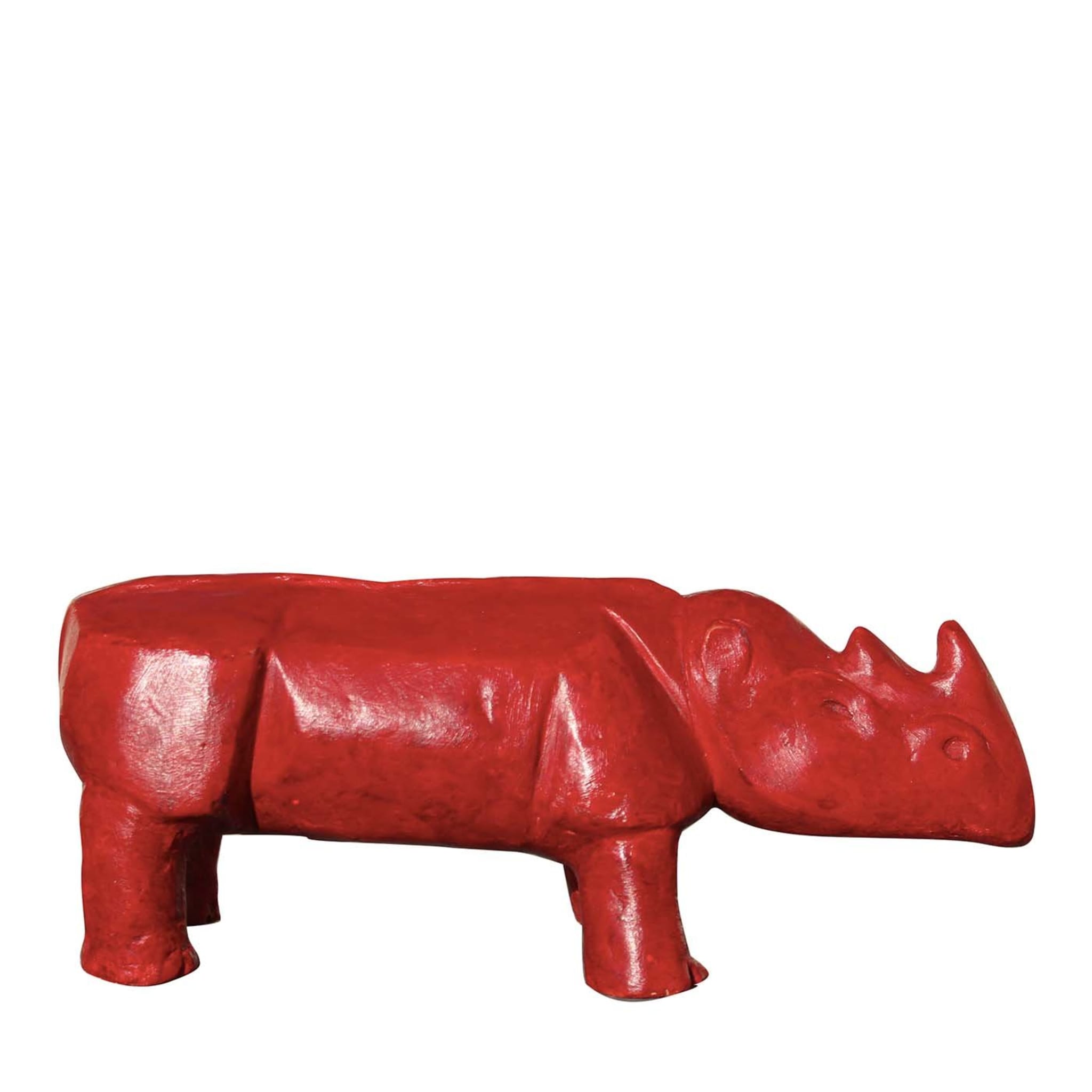 Scultura di rinoceronte rosso - Vista principale