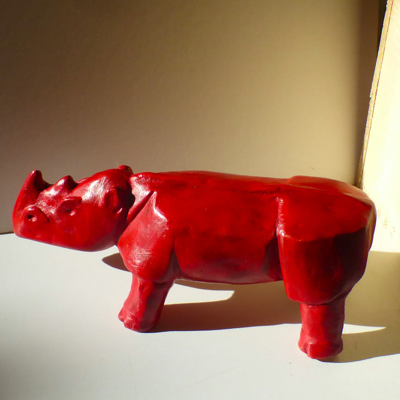 Red Rhino Sculpture - Daniele Nannini