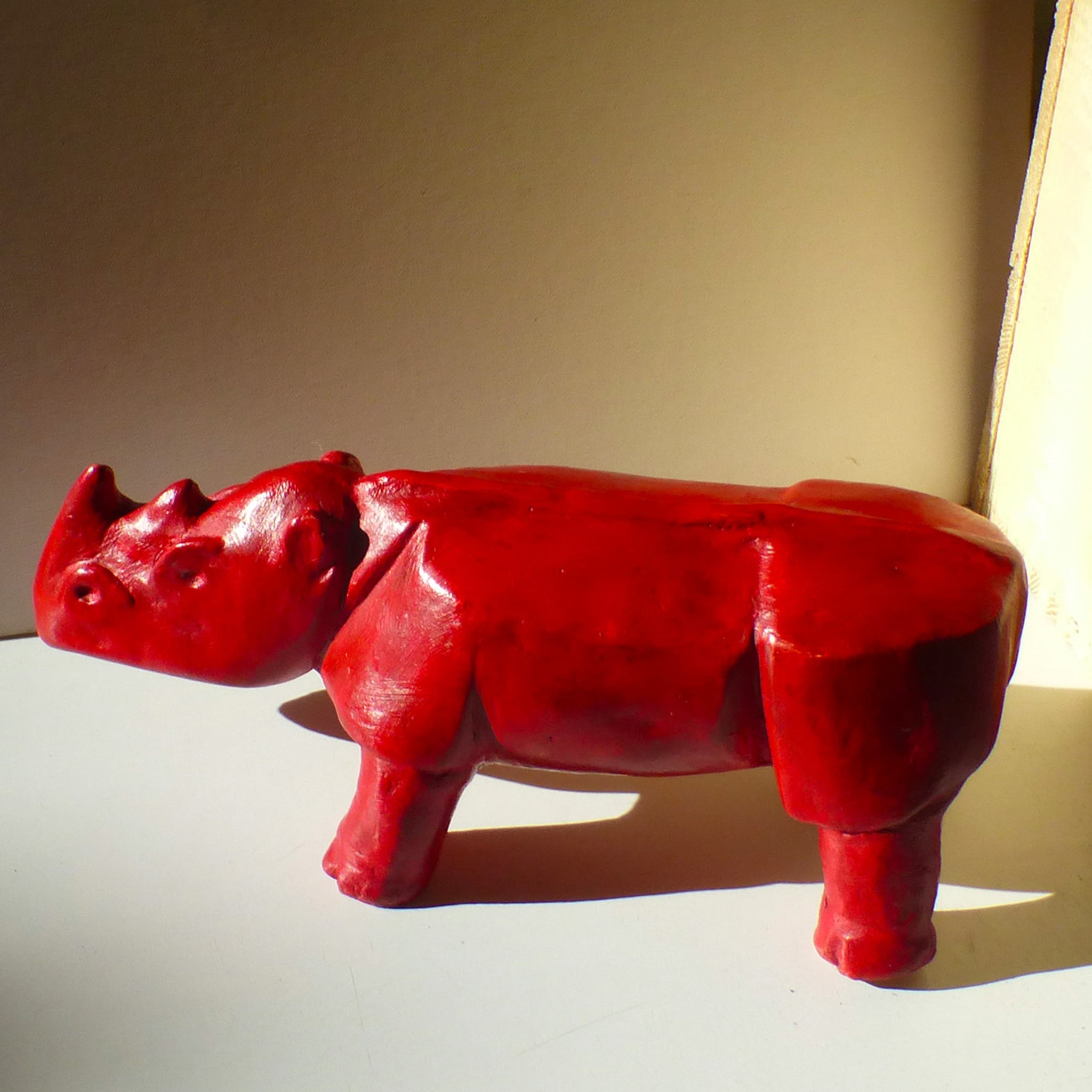 Red Rhino Sculpture - Alternative view 1